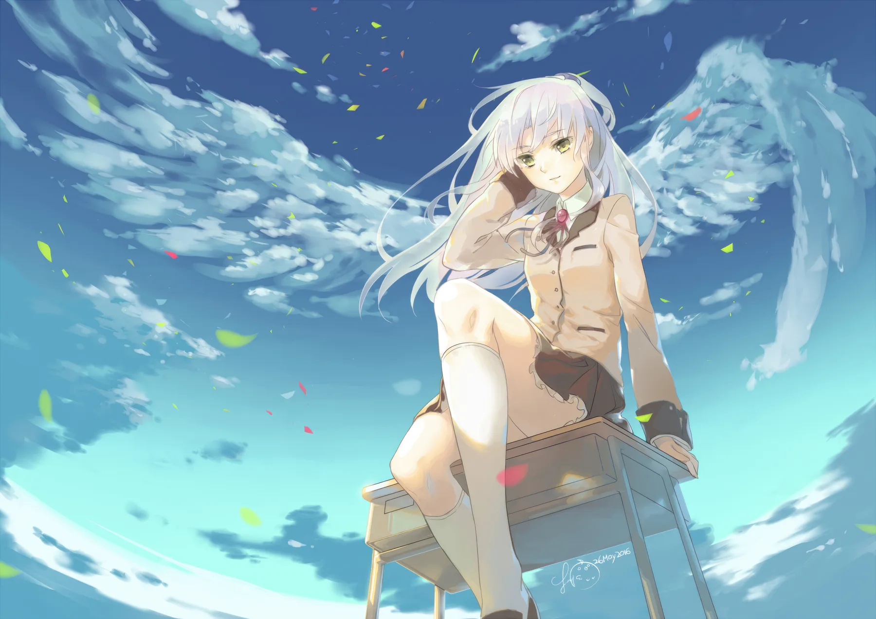 Angel Beats Tenshi en el Pupitre