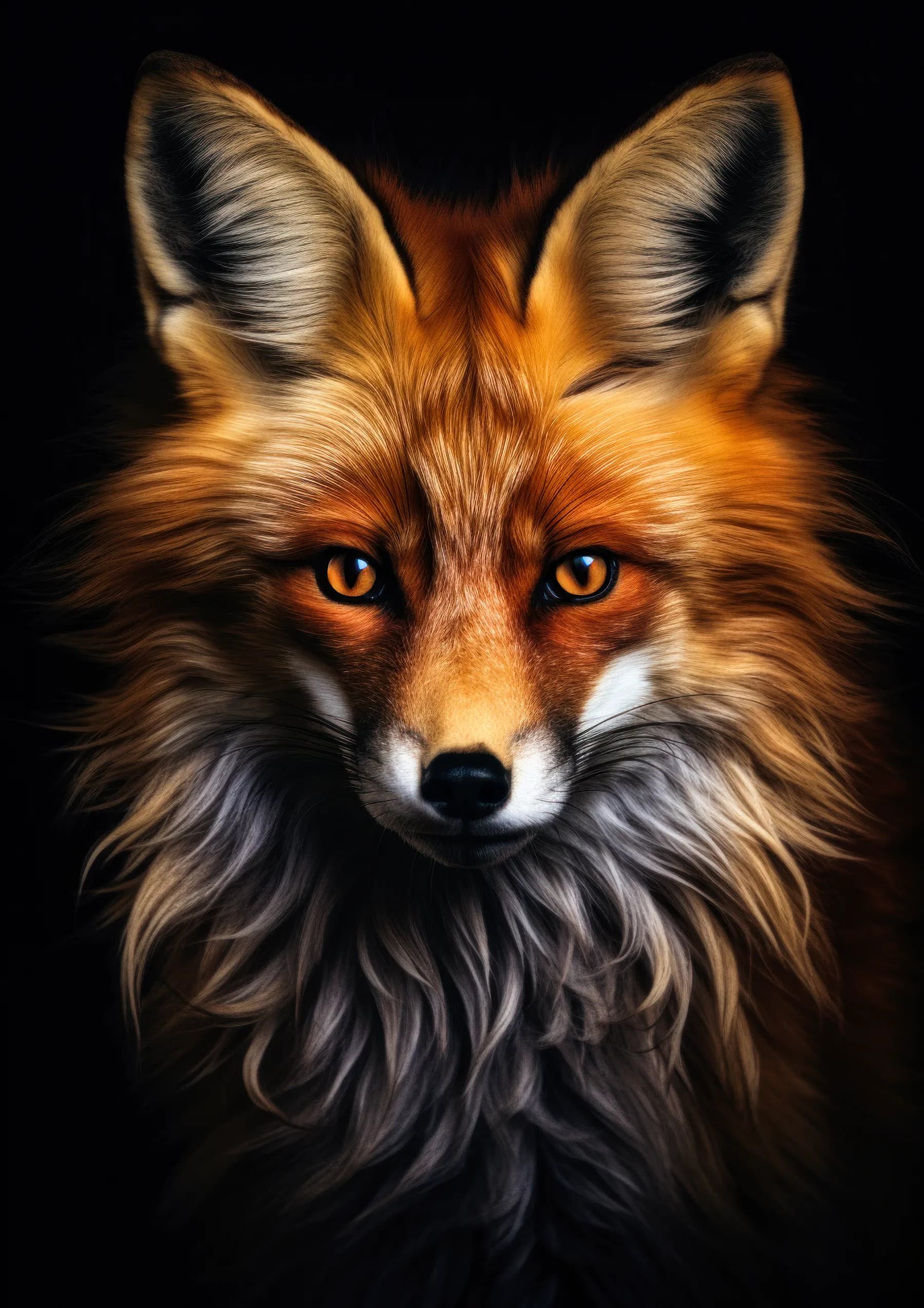 Zorro rojo de mirada intensa