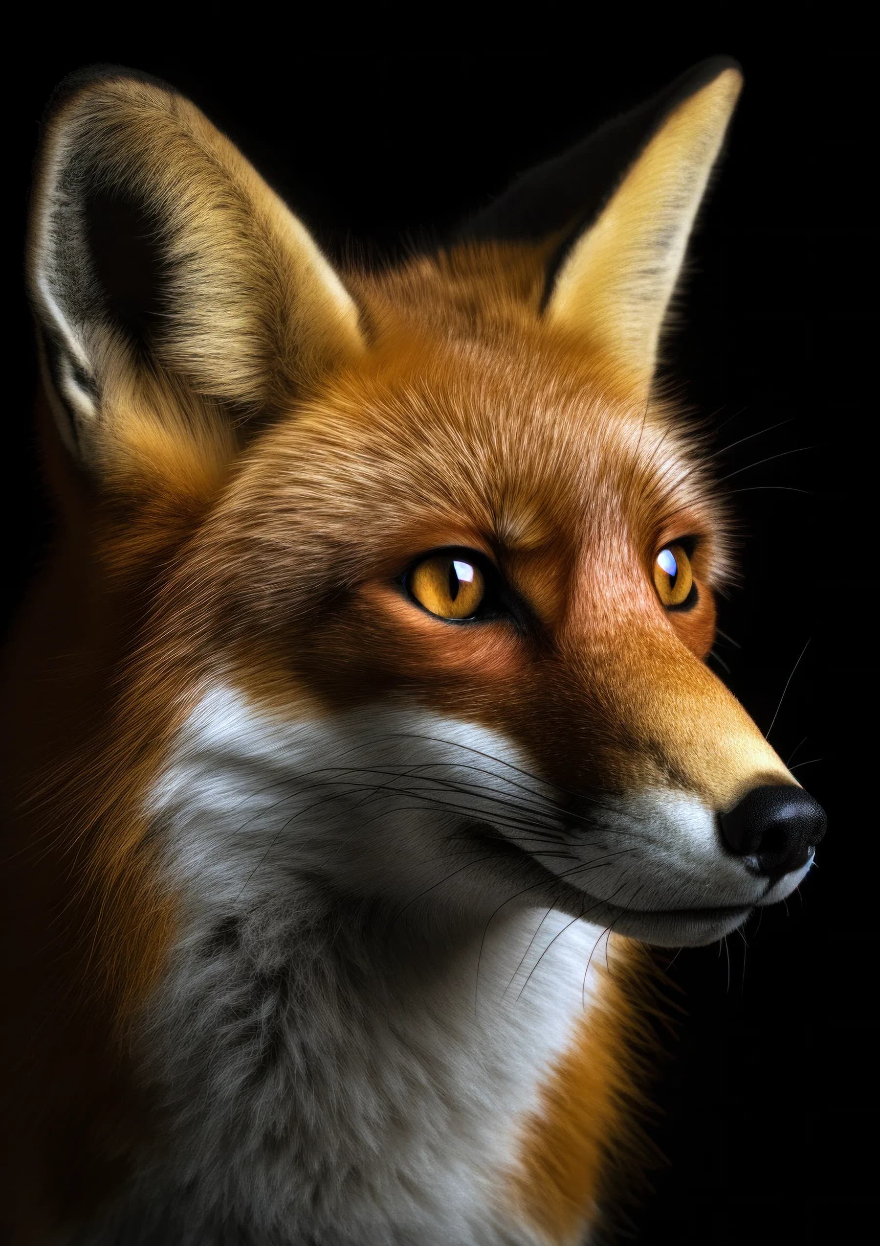 Zorro rojo de perfil