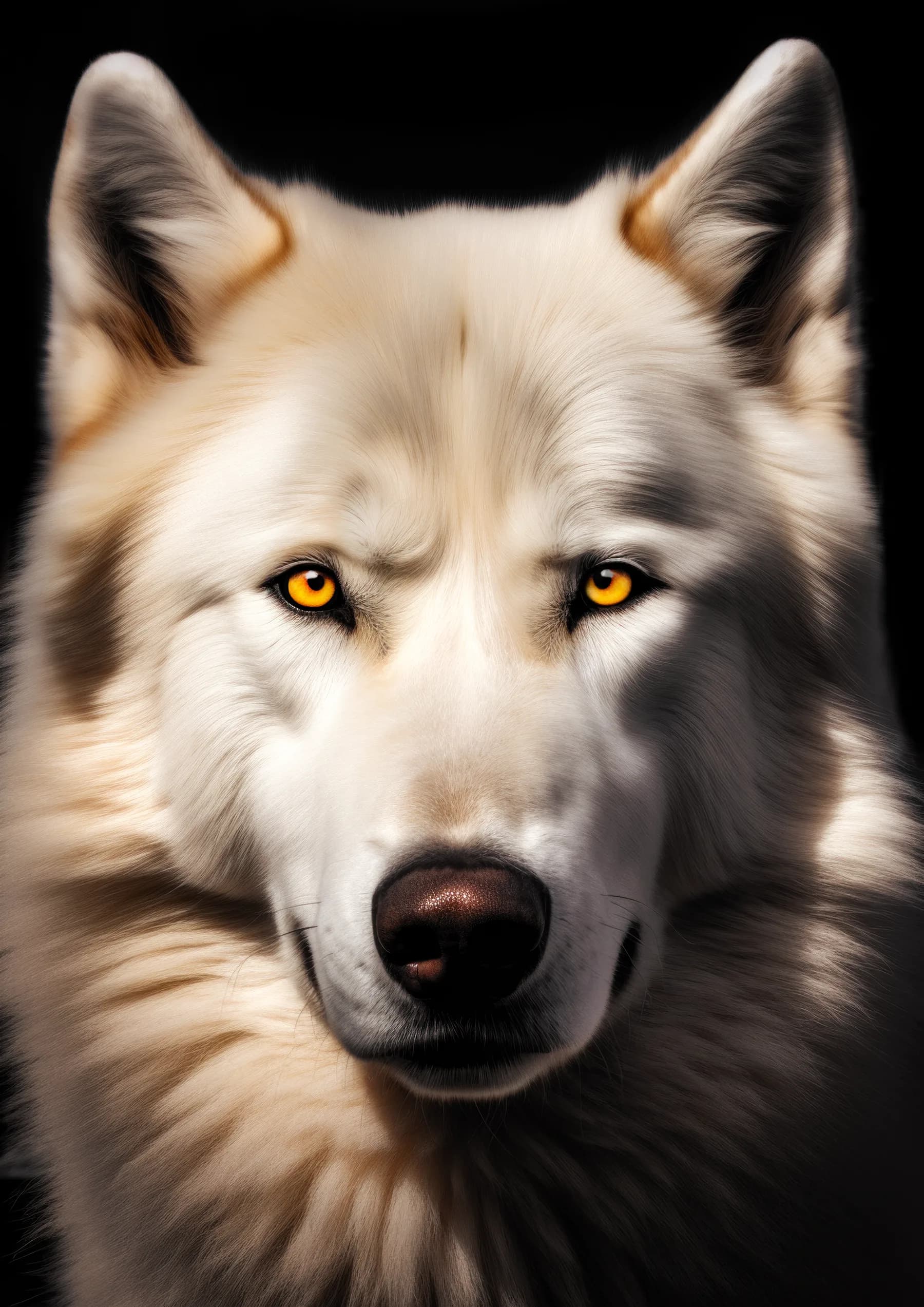 Lobo blanco de nieve