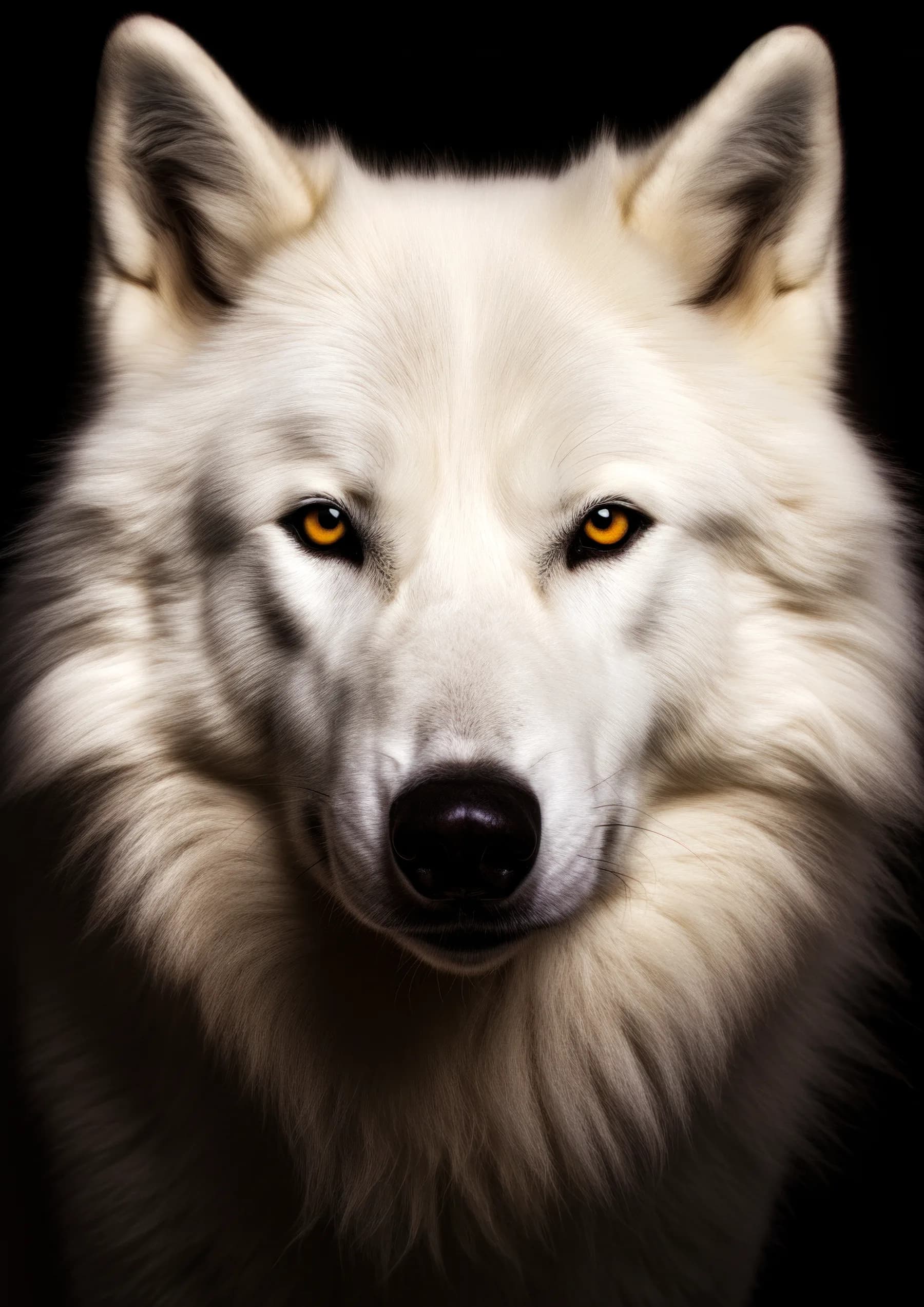 Lobo blanco de mirada penetrante