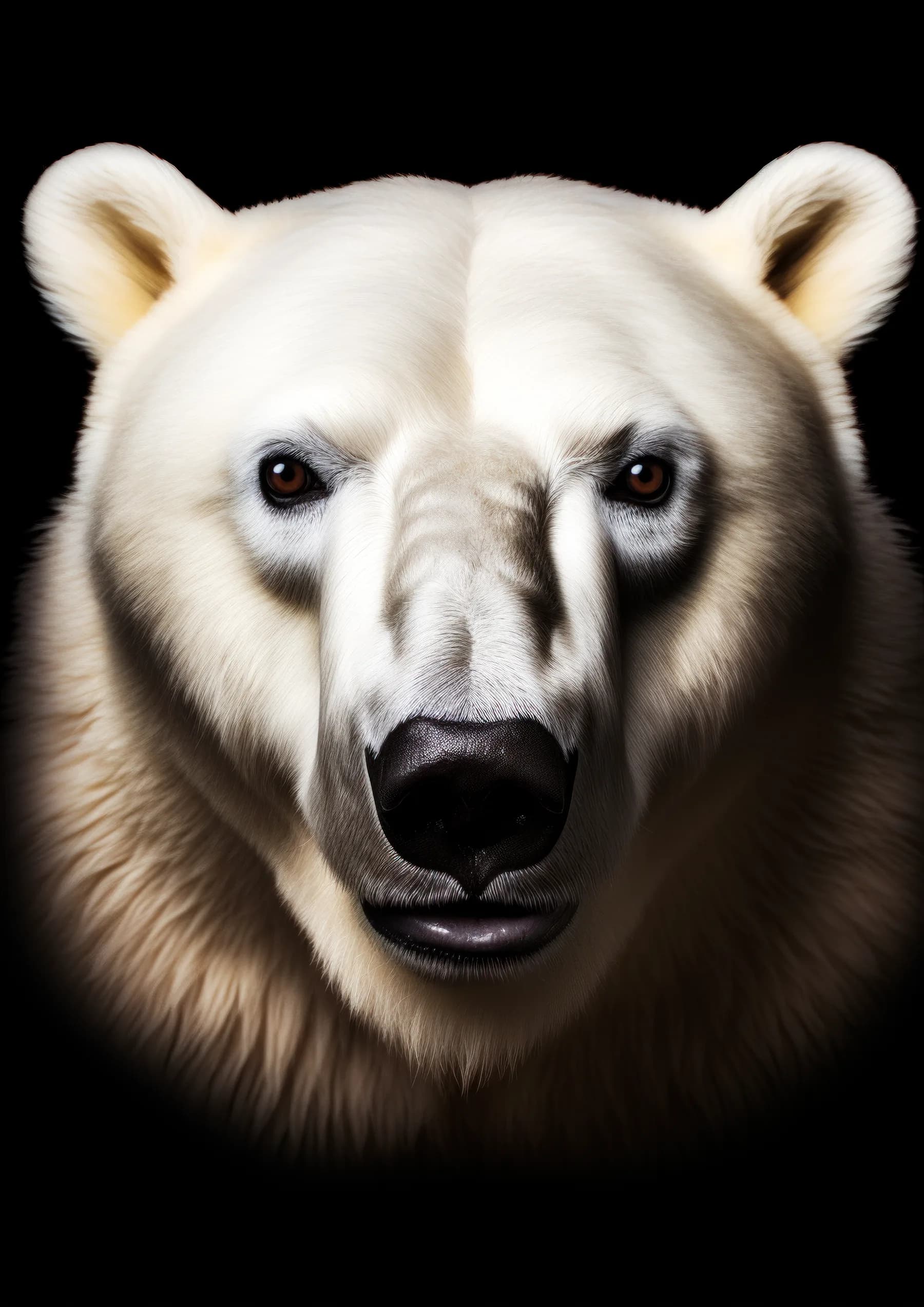Oso polar de mirada seria