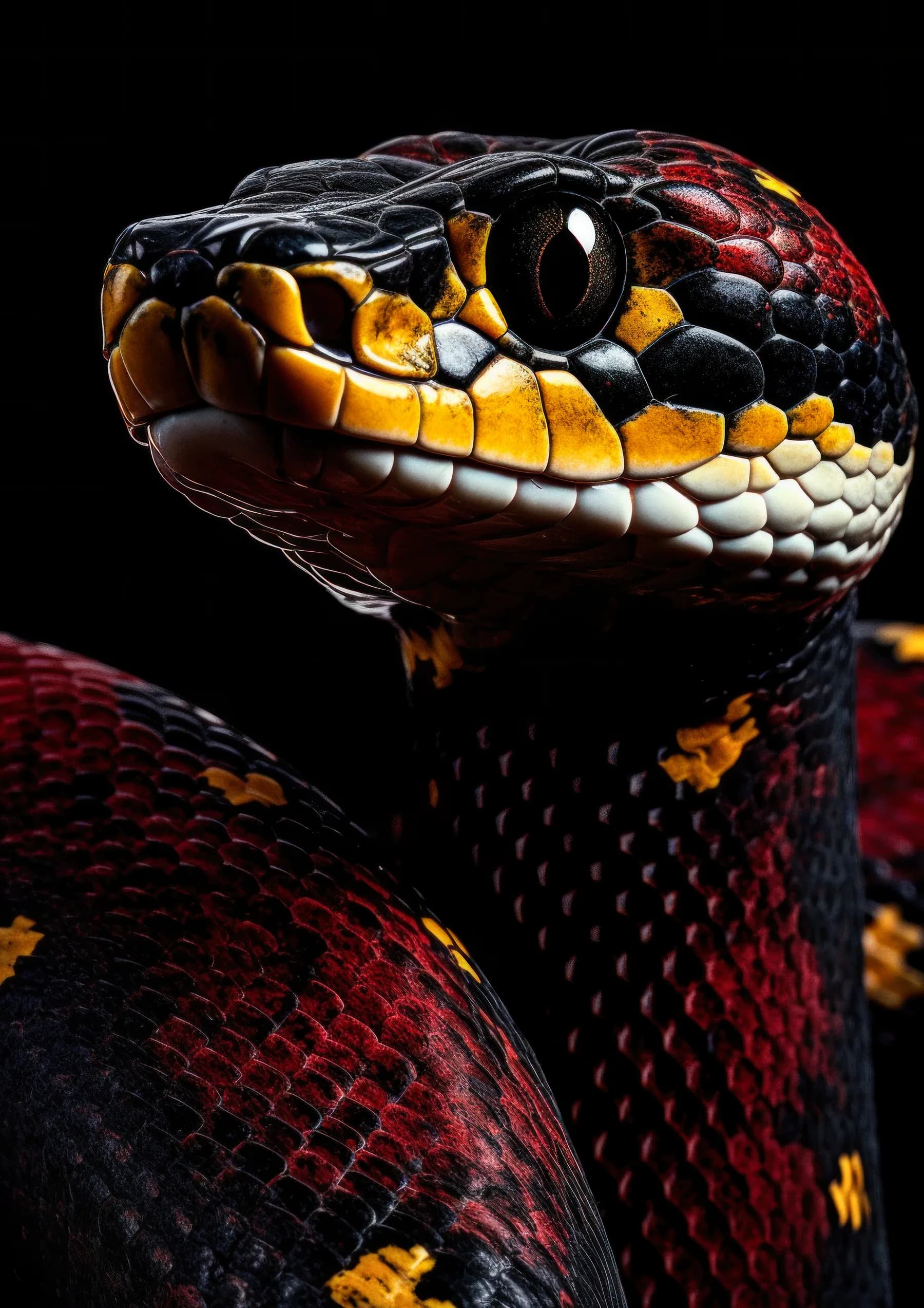 Serpiente coral roja y negra