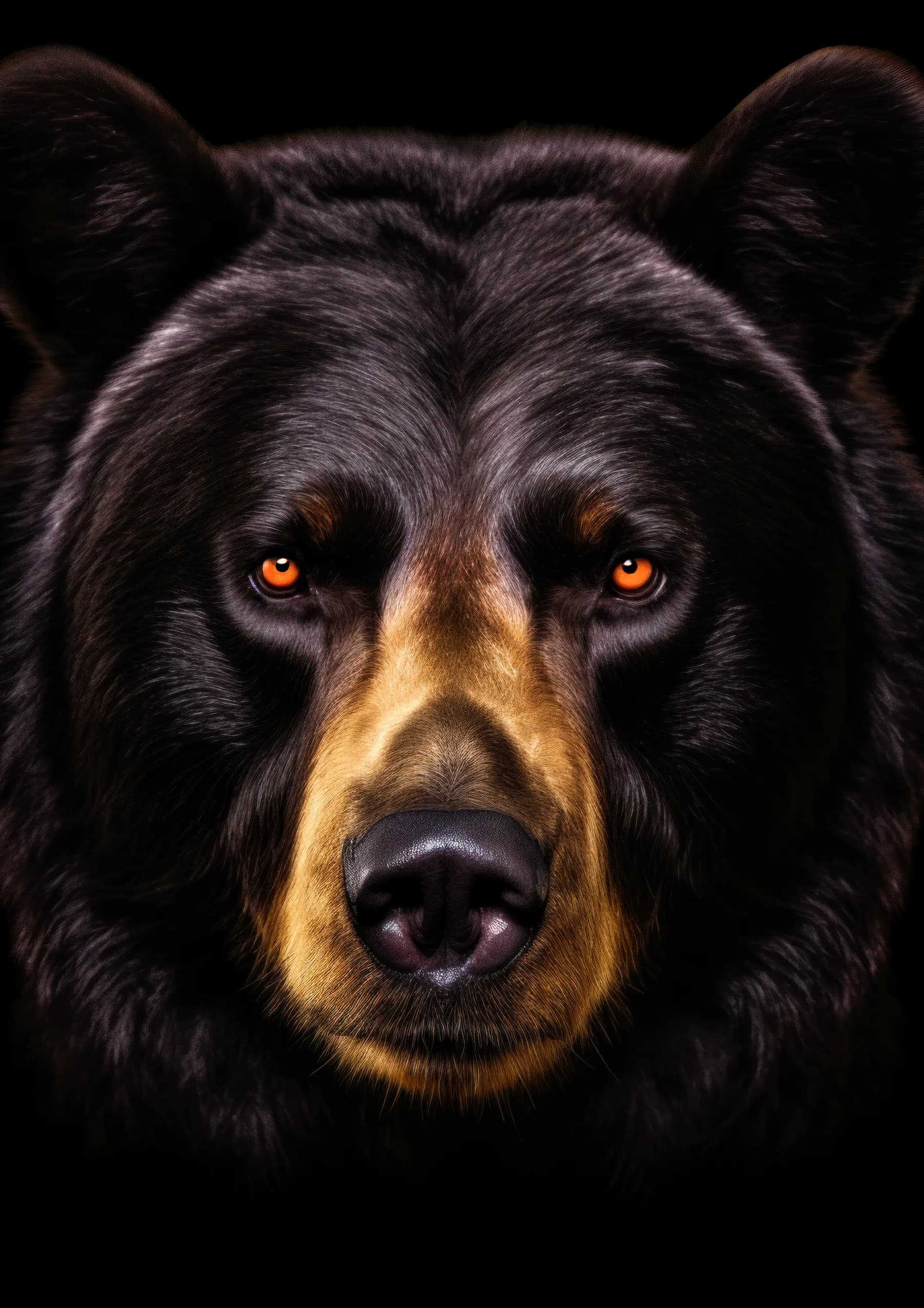 Oso negro de ojos naranjas