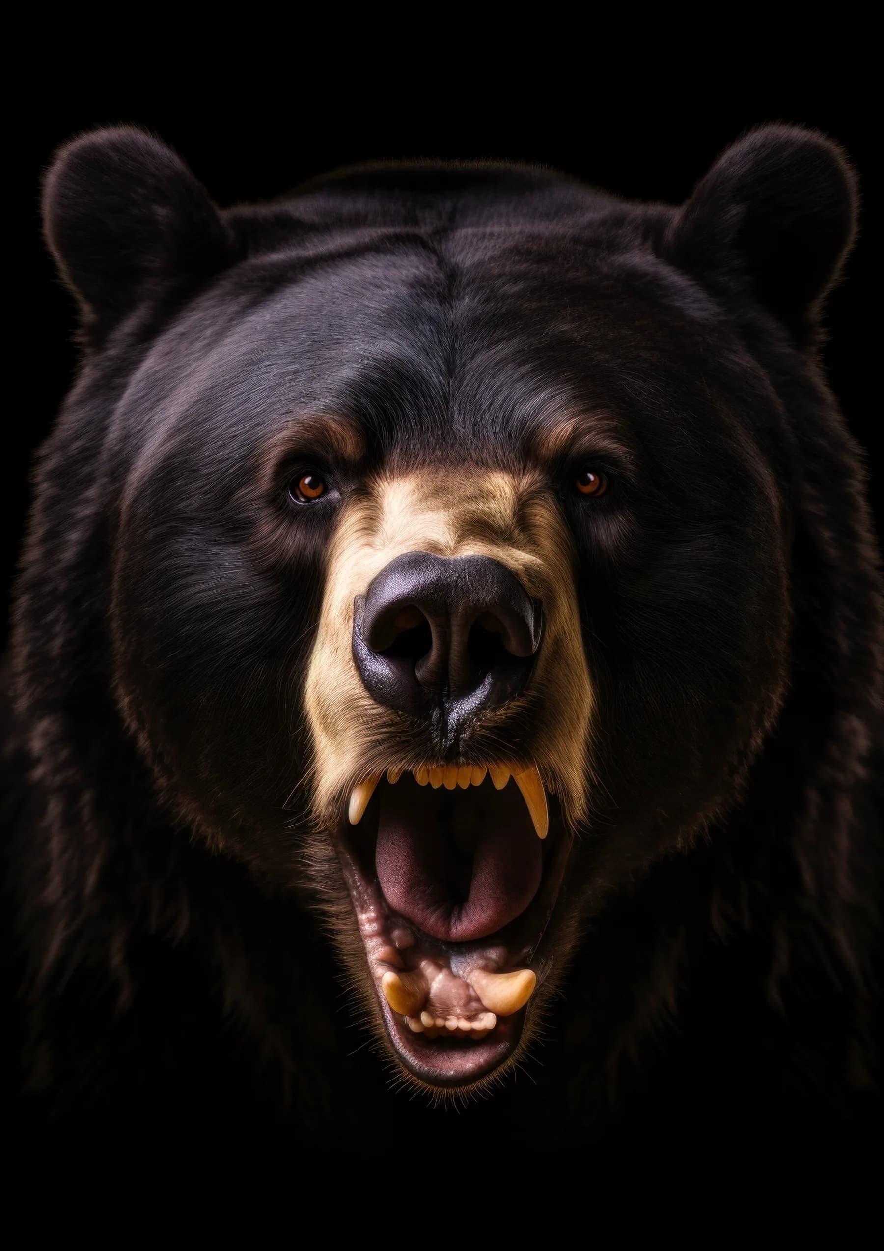 Oso negro rugiendo