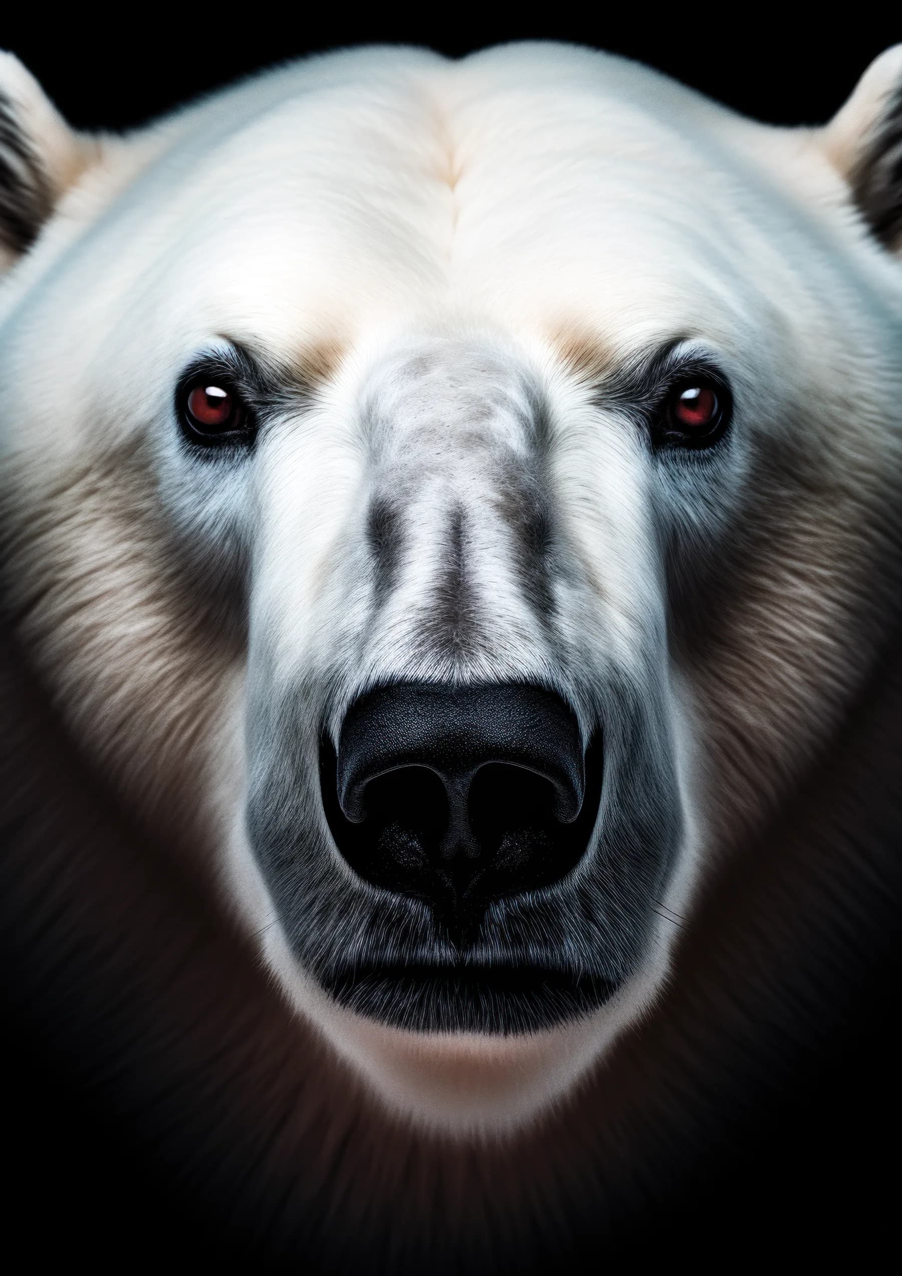 Oso polar de ojos rojos
