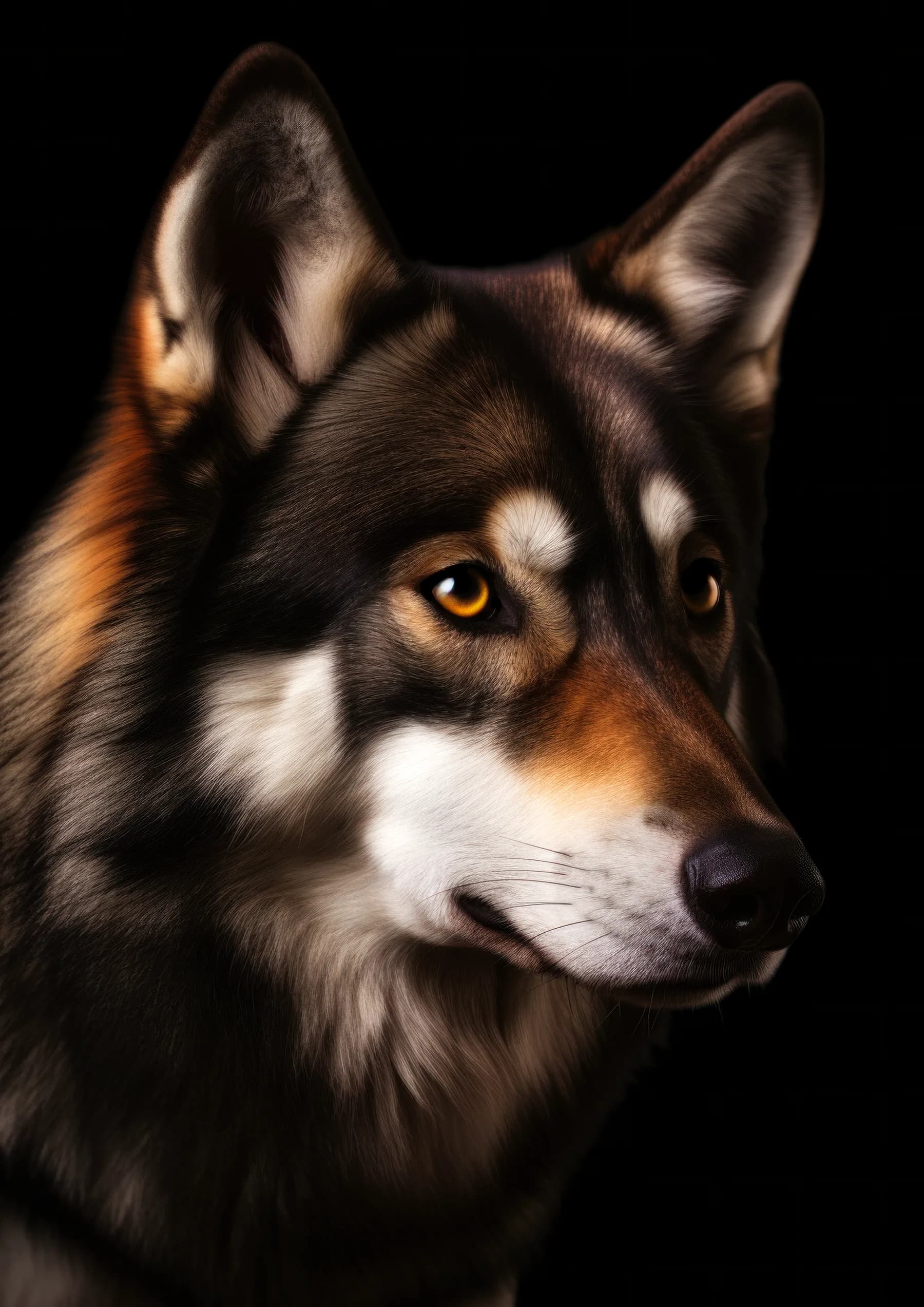 Lobo husky de ojos ambar