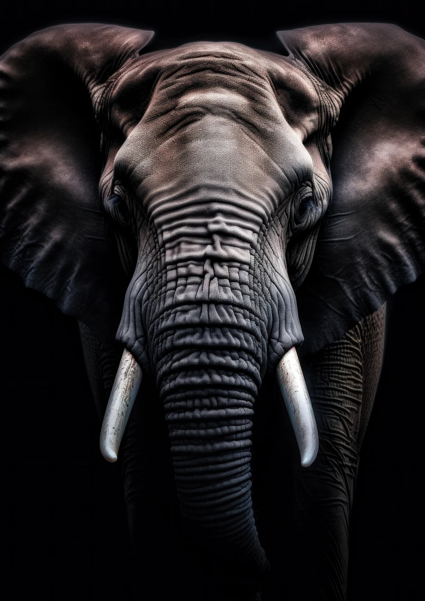 Elefante con orejas extendidas