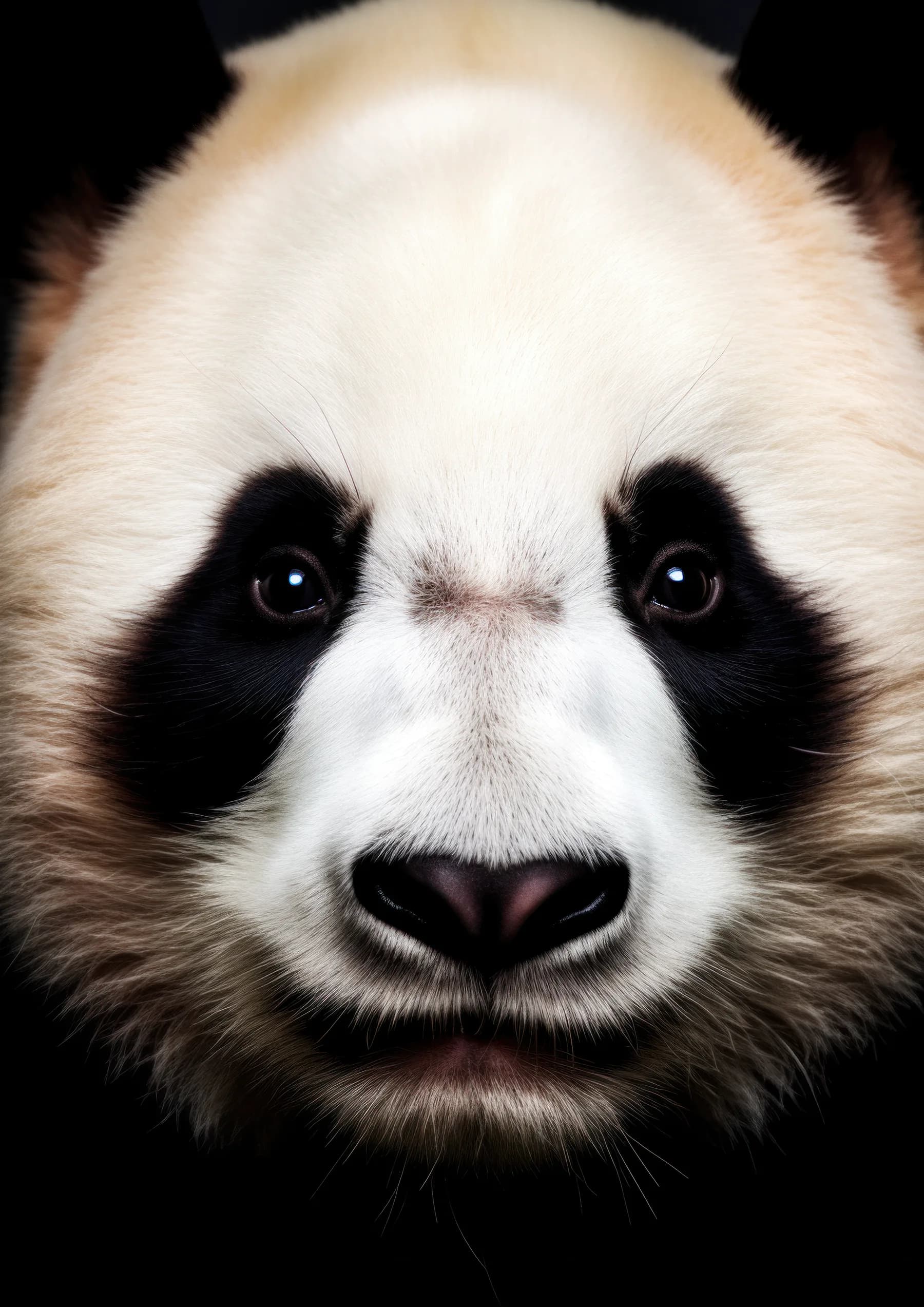 Panda con mirada penetrante de cerca