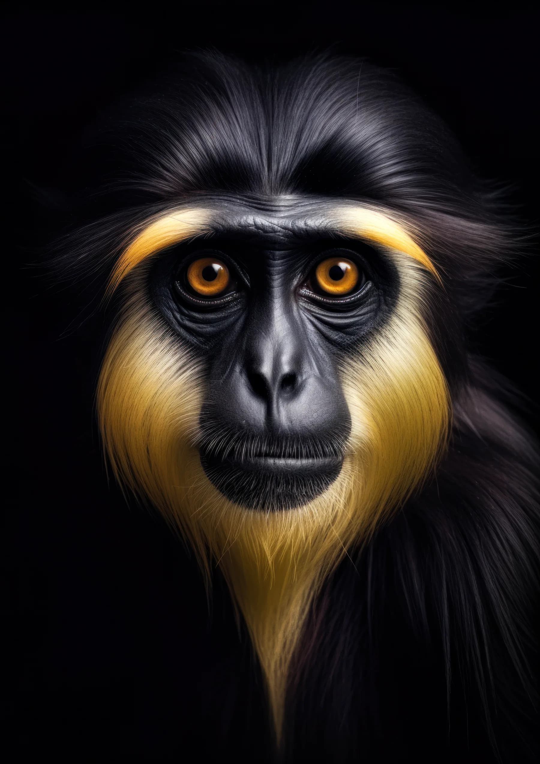 Mono colobo de ojos dorados