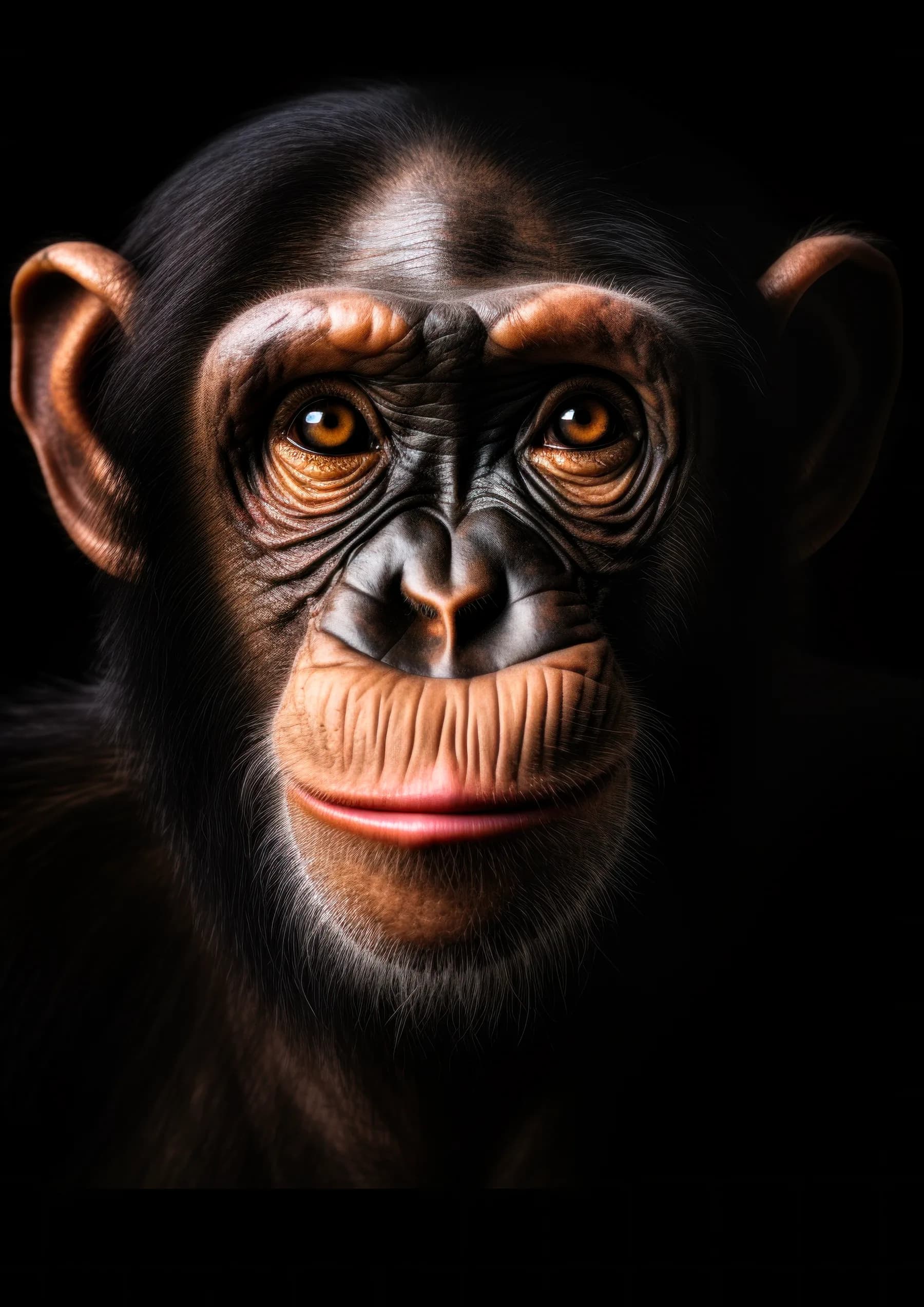 Chimpance de mirada calida