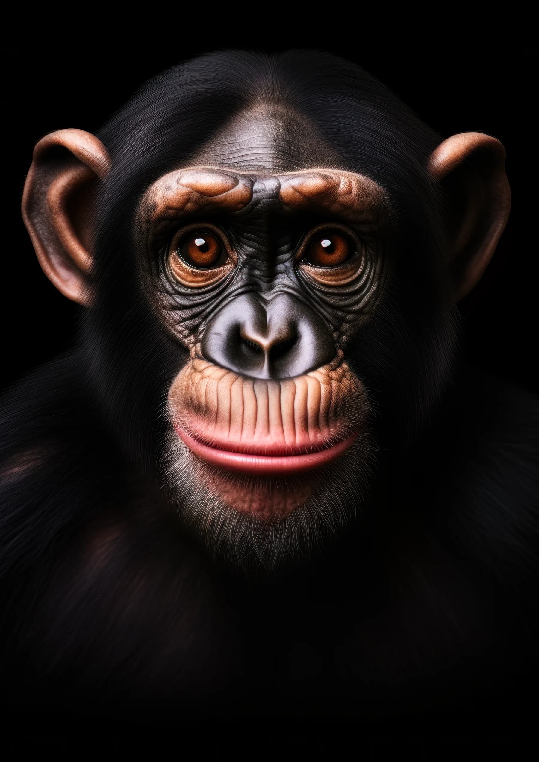 Chimpance de mirada profunda