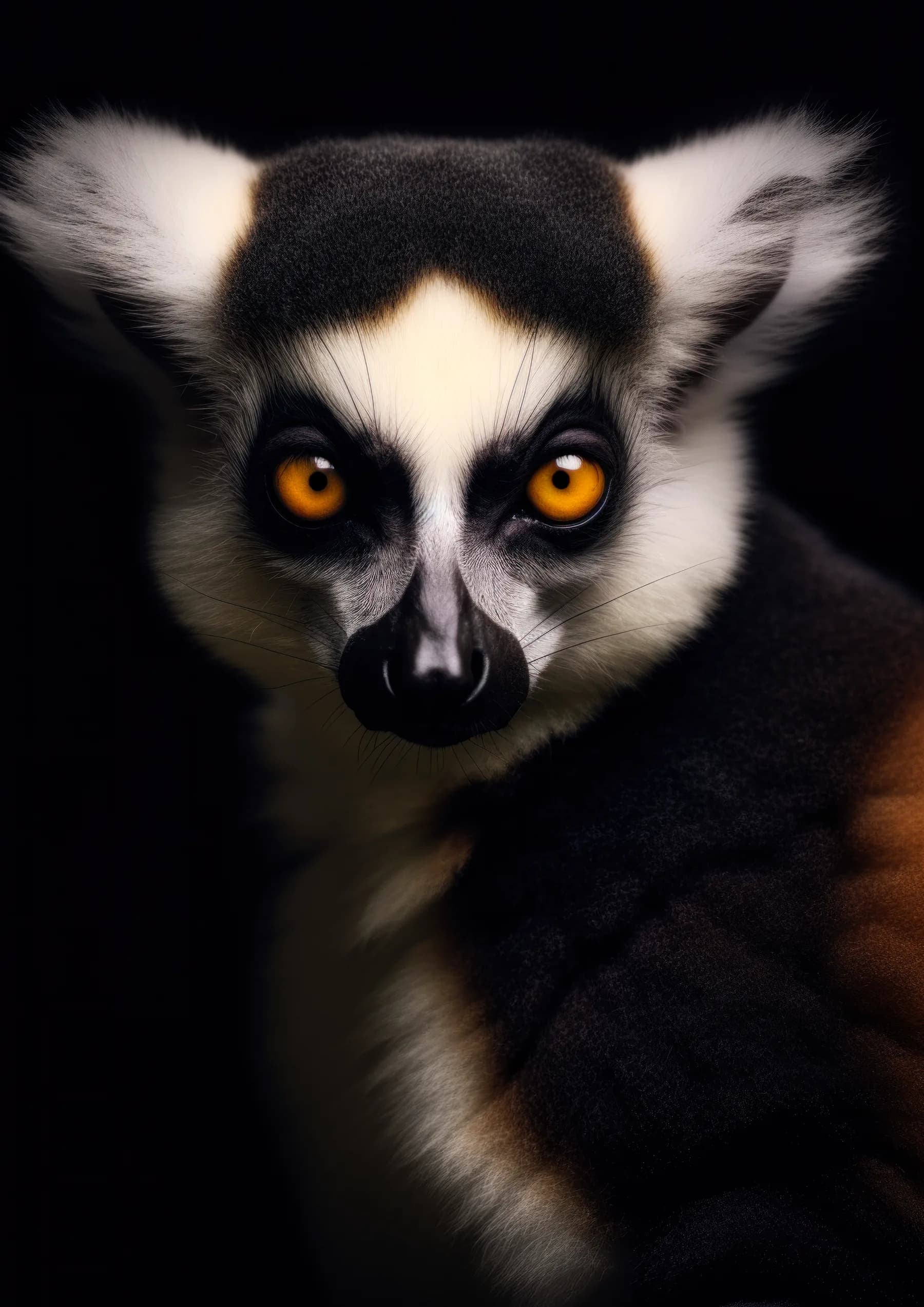 Lemur de mirada fija y ojos dorados