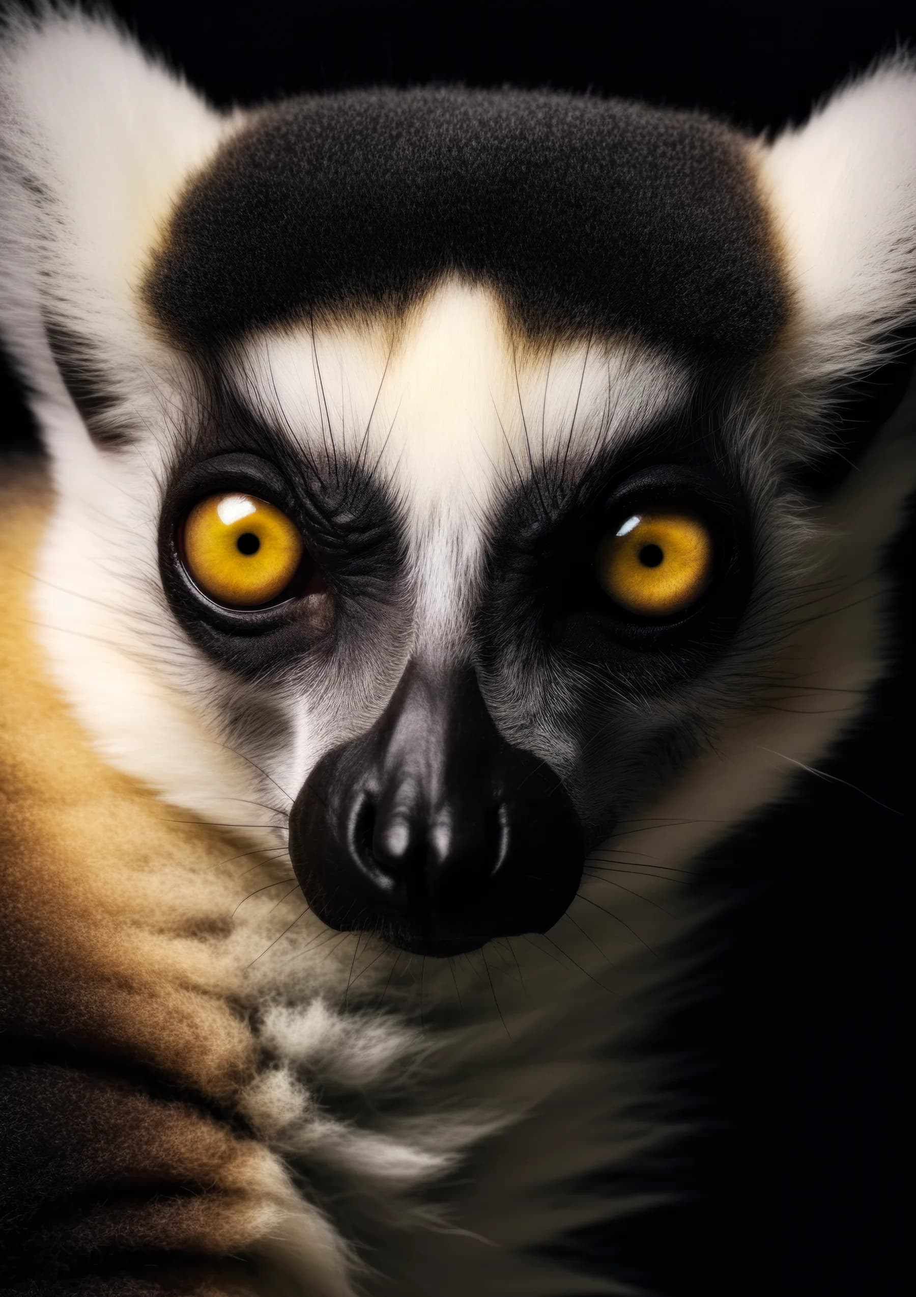 Lemur de mirada fija con ojos dorados