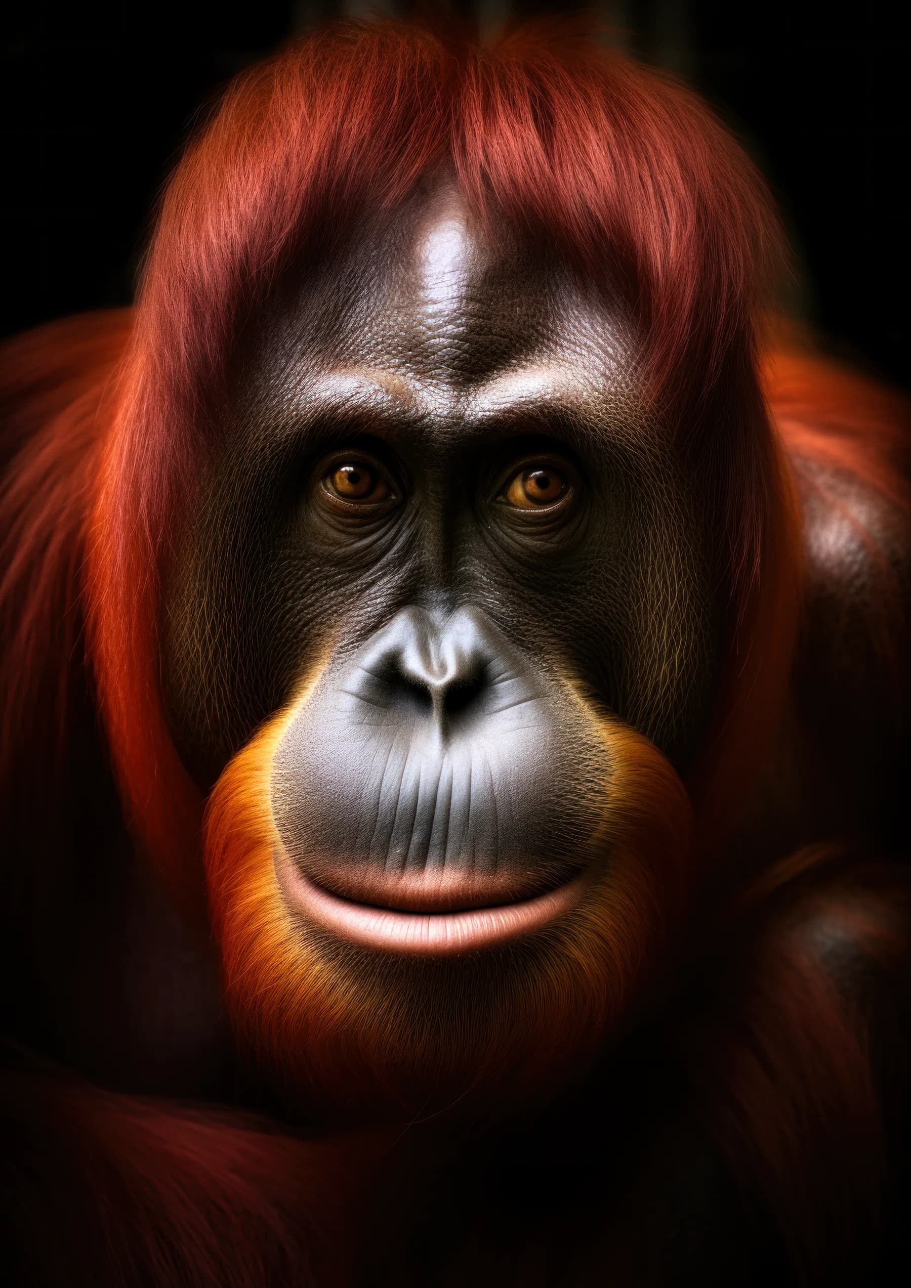 Orangutan de sonrisa serena