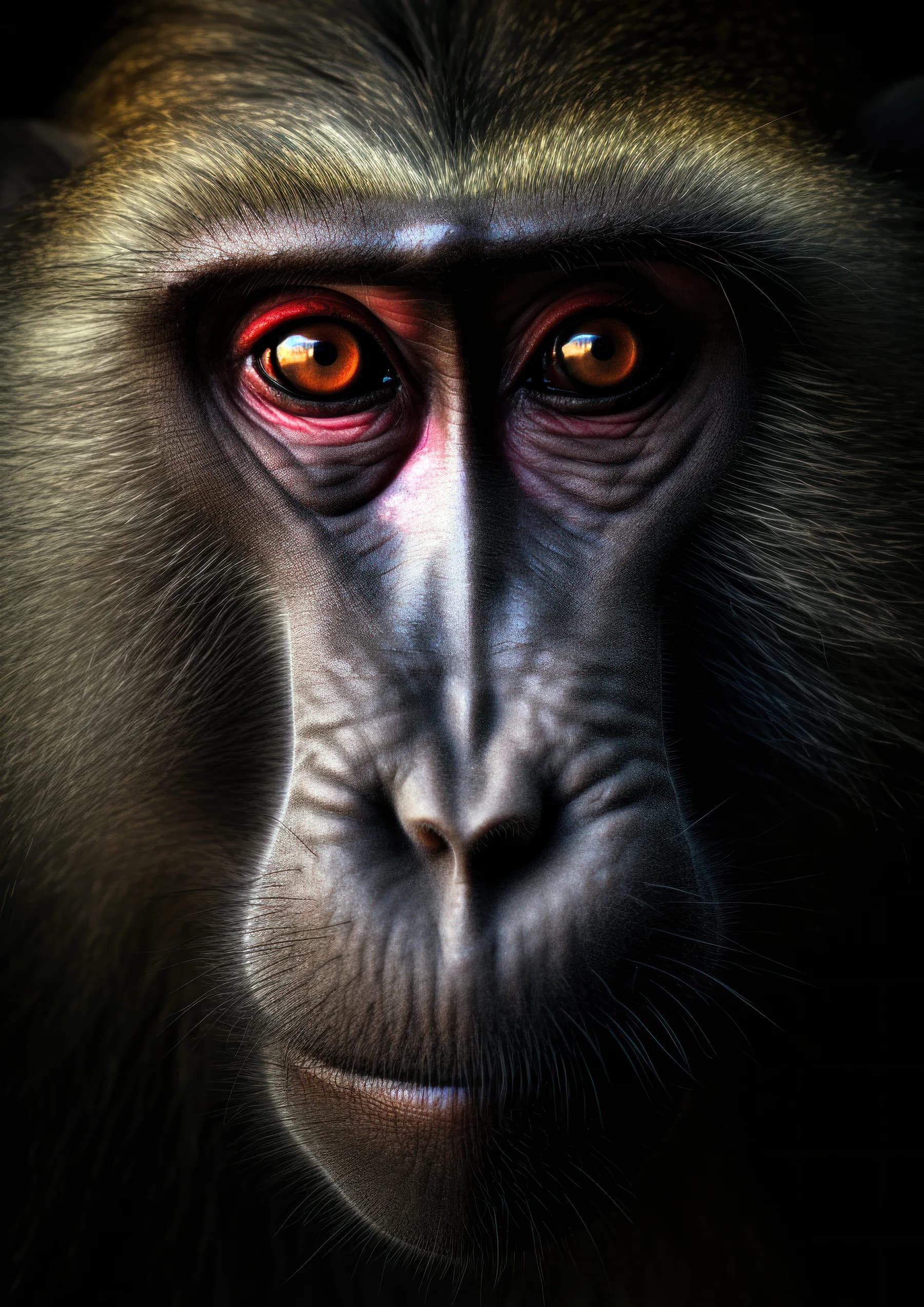 Mandril de ojos color ambar