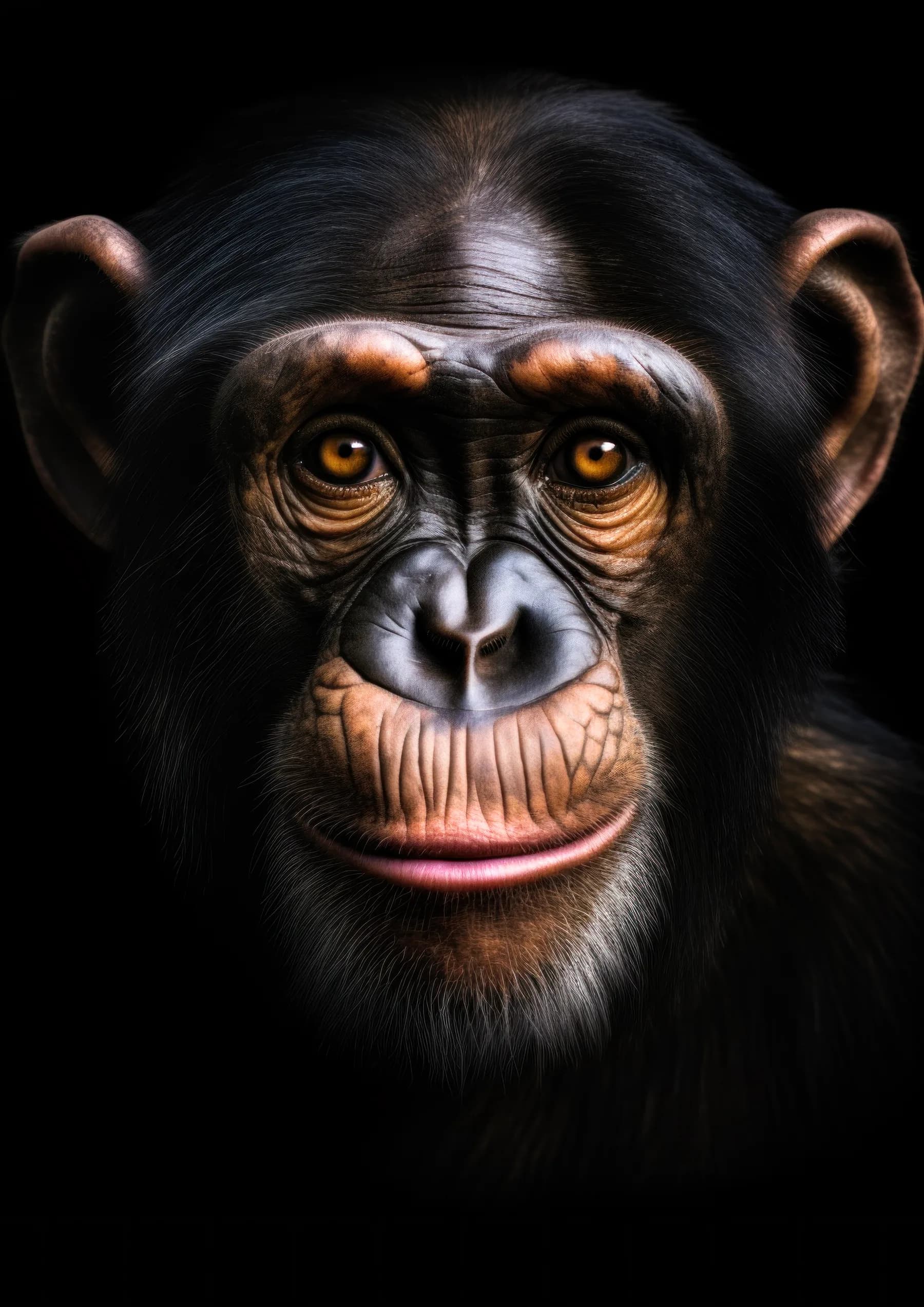 Chimpance con ojos color miel