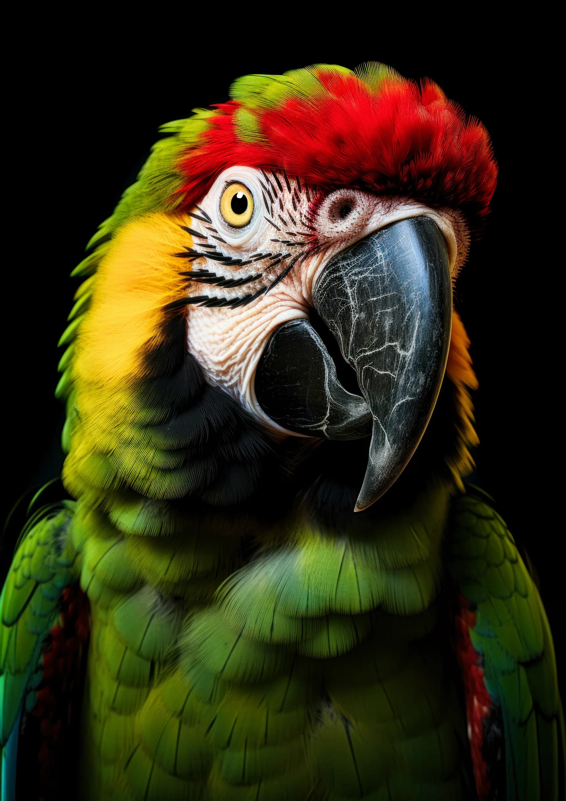 Aguila calva de mirada seria