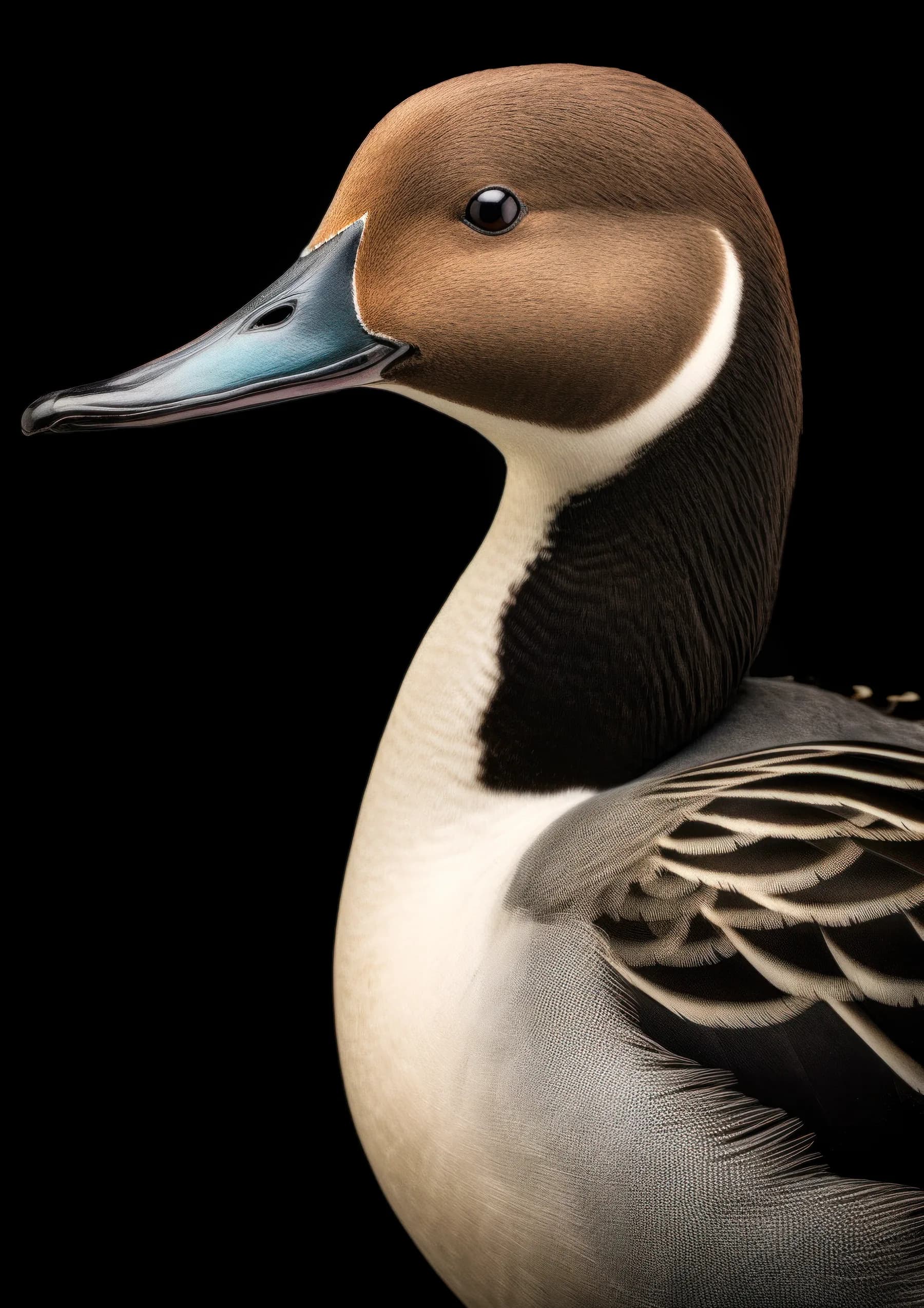 Pato rabudo de pico azul
