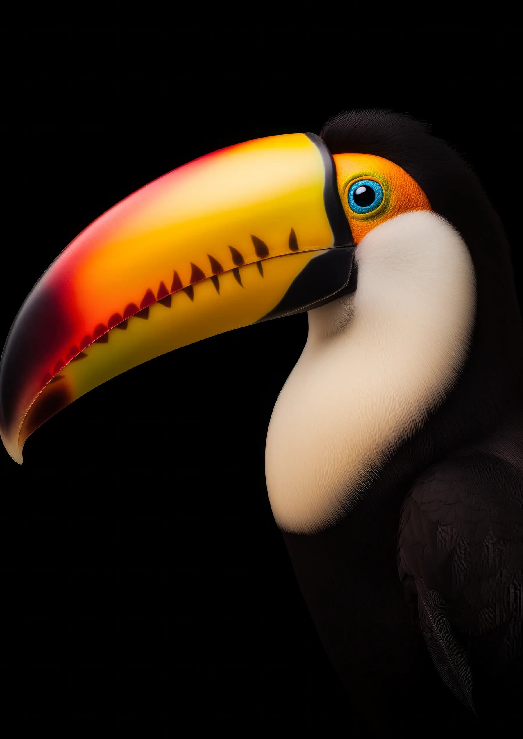 Tucan de pico rojo y amarillo