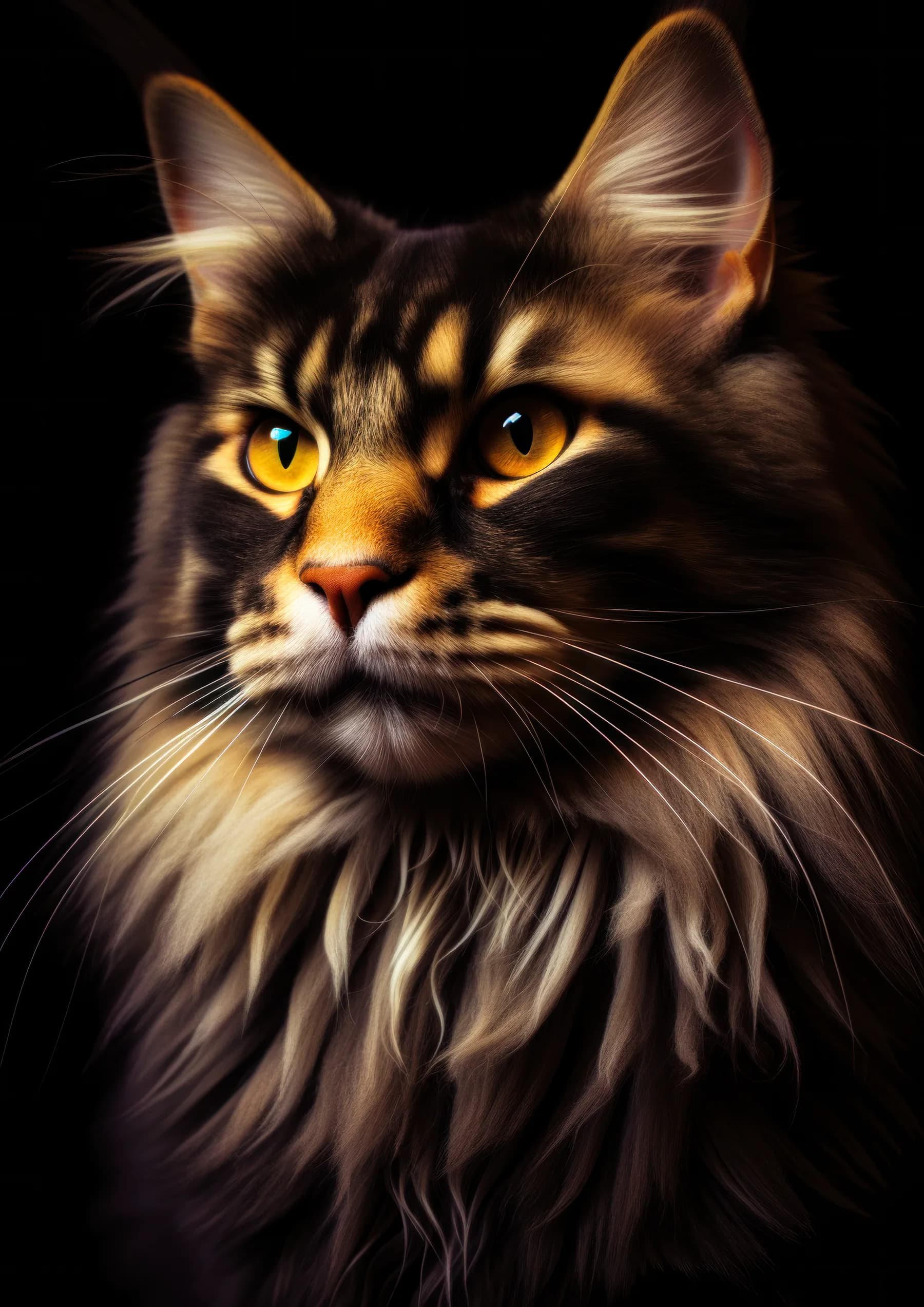 Gato Maine Coon de pelaje atigrado