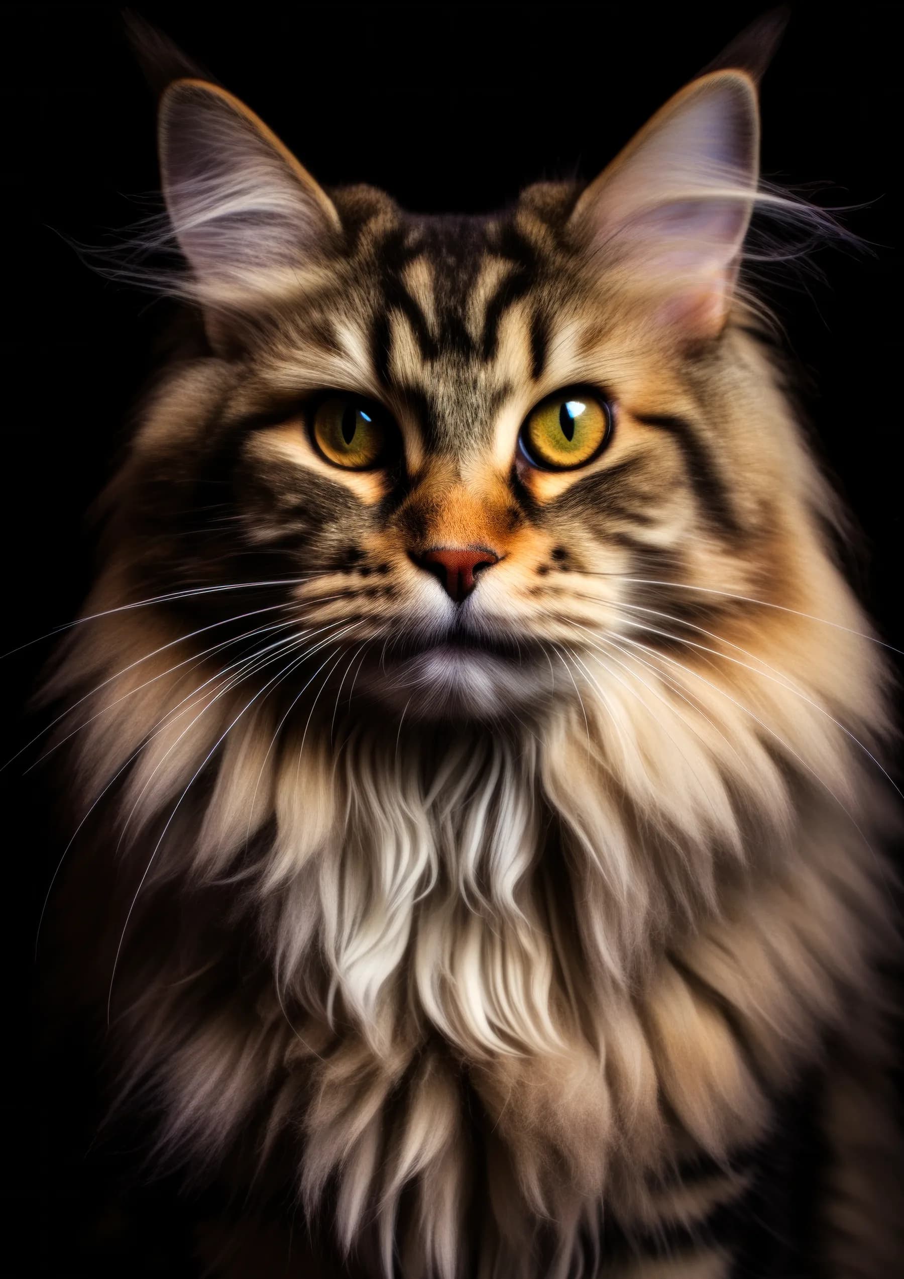 Gato Maine Coon de ojos dorados