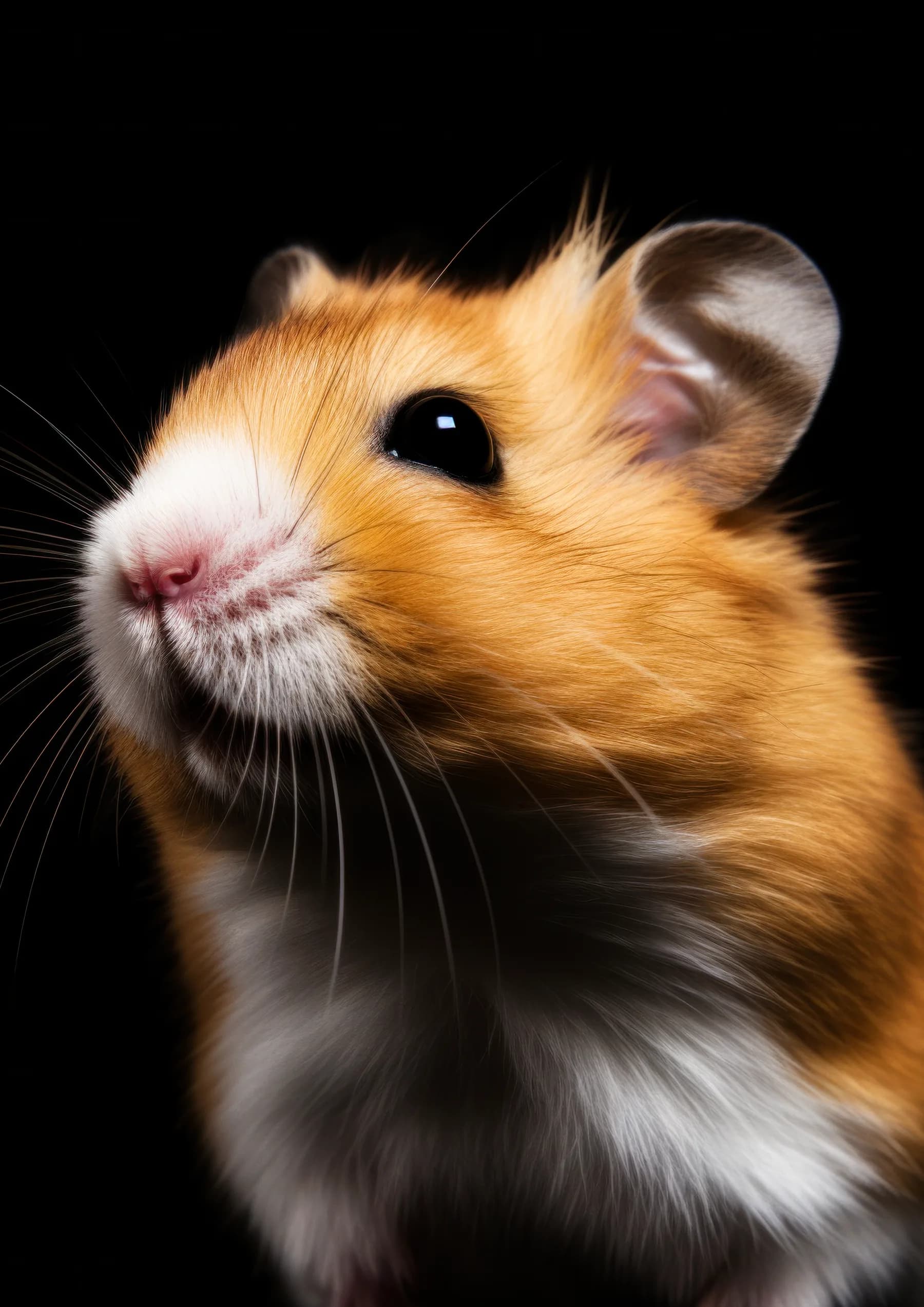 Hamster naranja de mirada curiosa