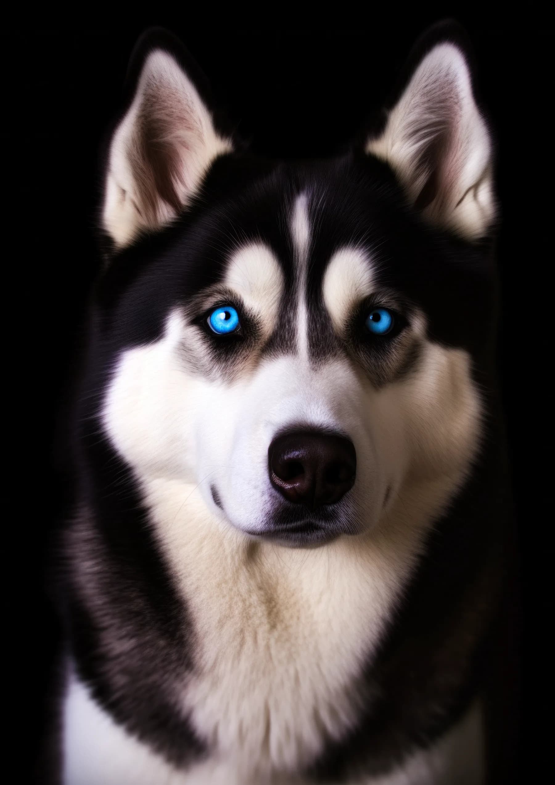 Perro Husky Siberiano de ojos azules