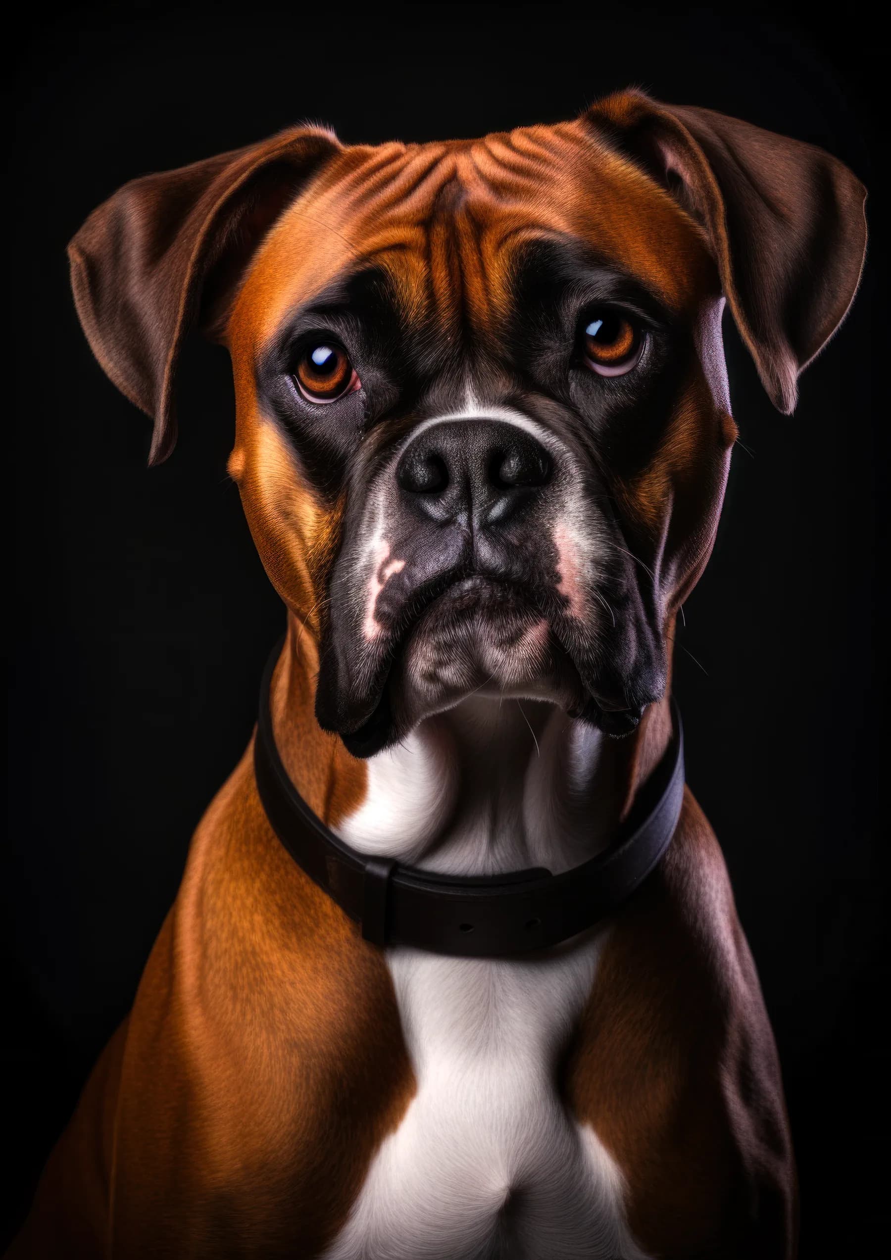 Perro Boxer de mirada seria