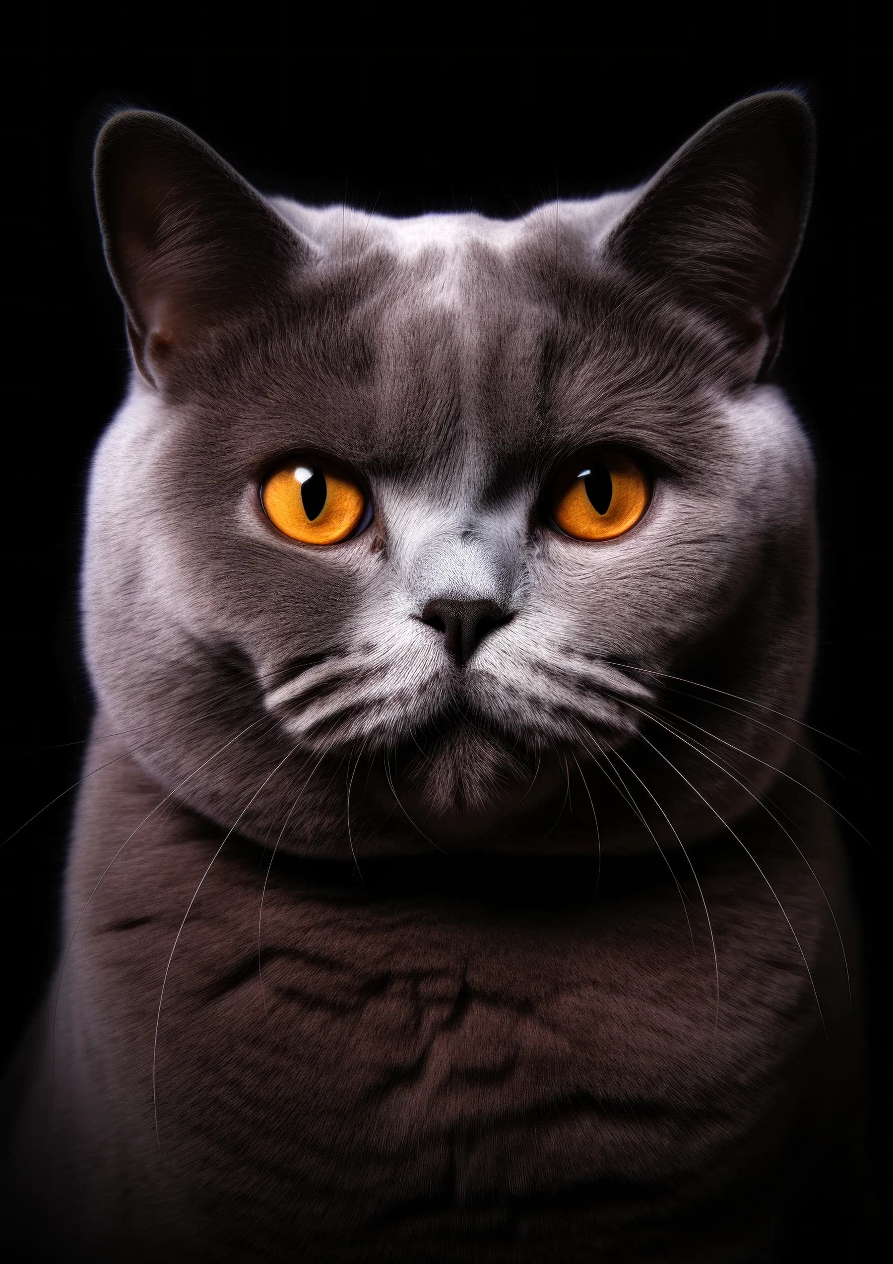 Gato negro de ojos amarillos