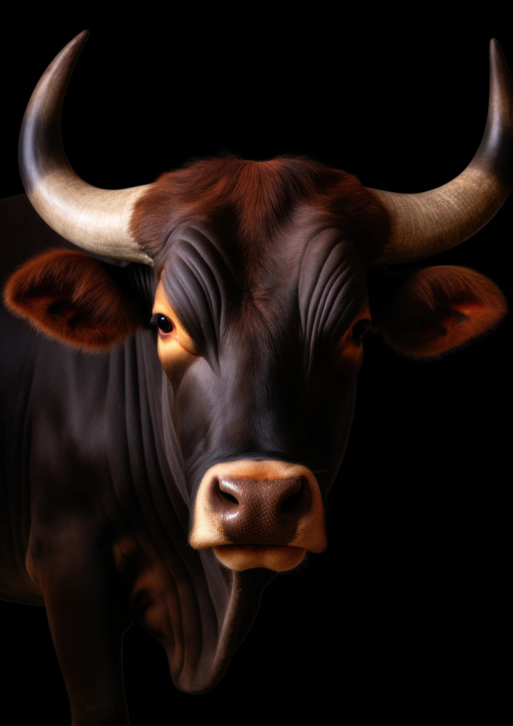 Toro de las tierras altas con pelaje rojizo