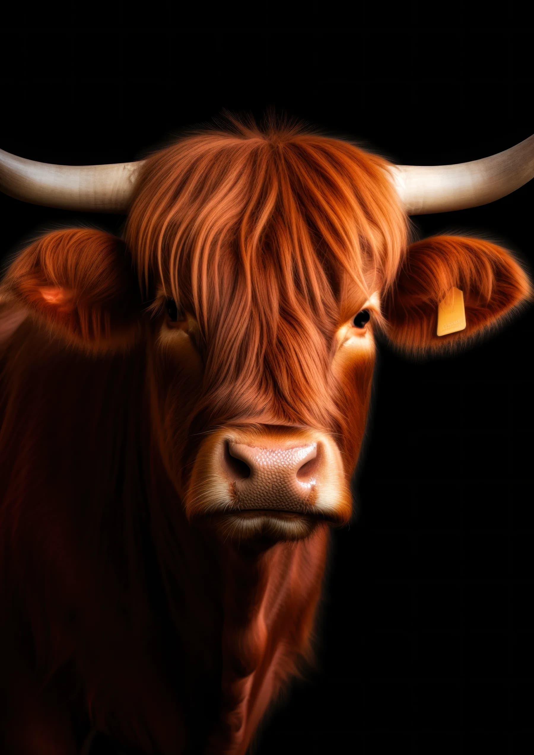 Toro oscuro de mirada fija