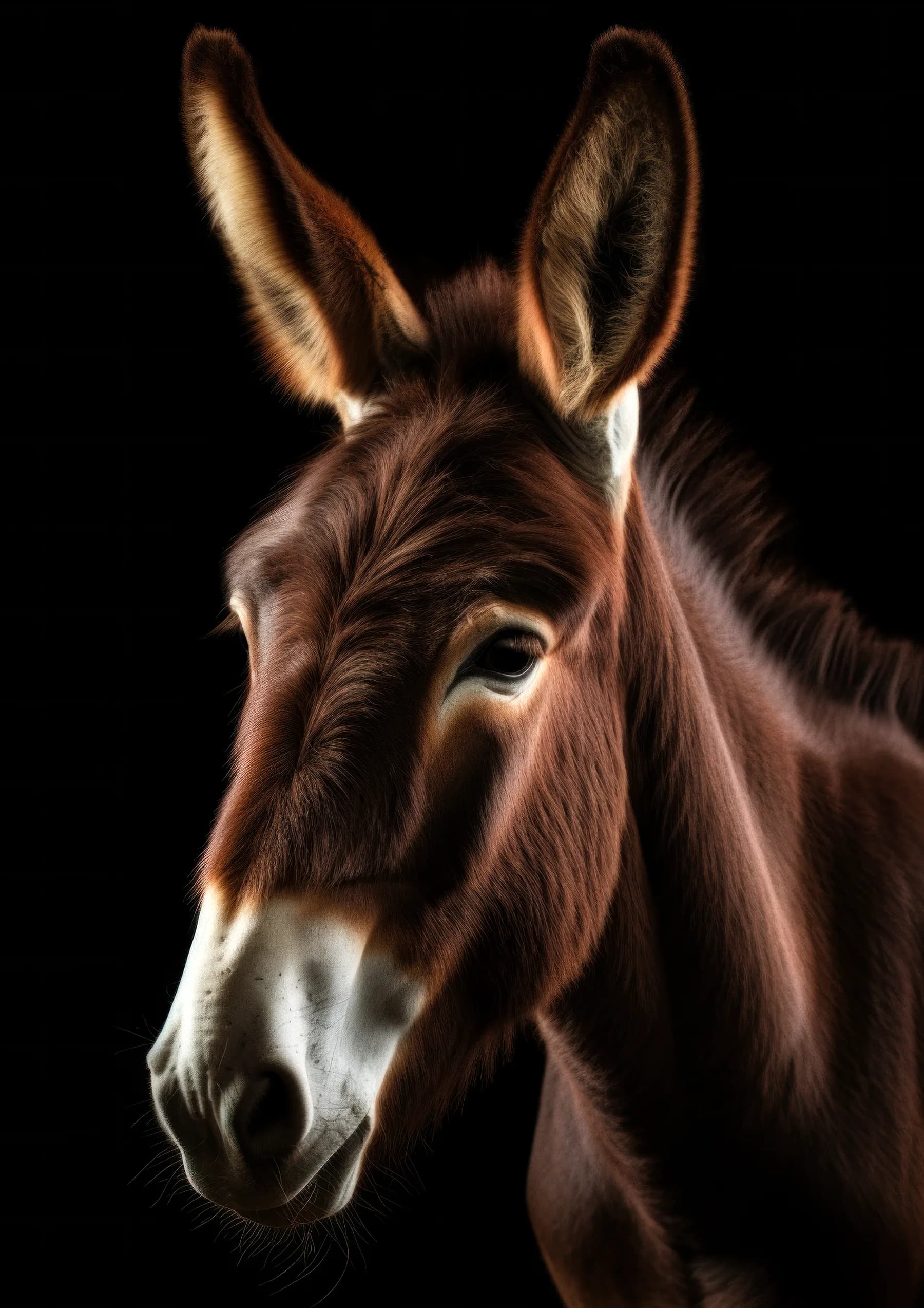 Burro cafe de orejas grandes