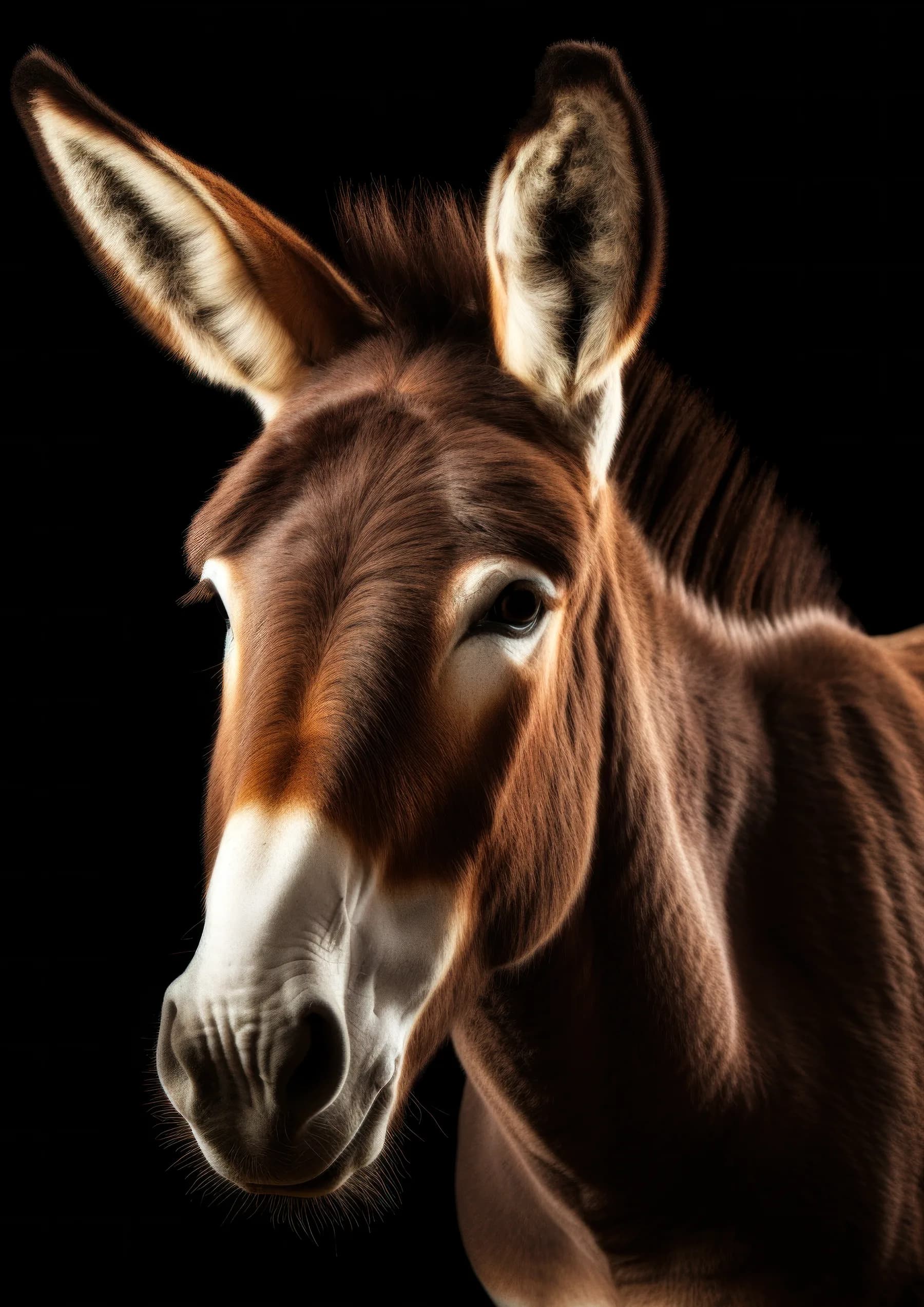 Burro rojizo de mirada tierna