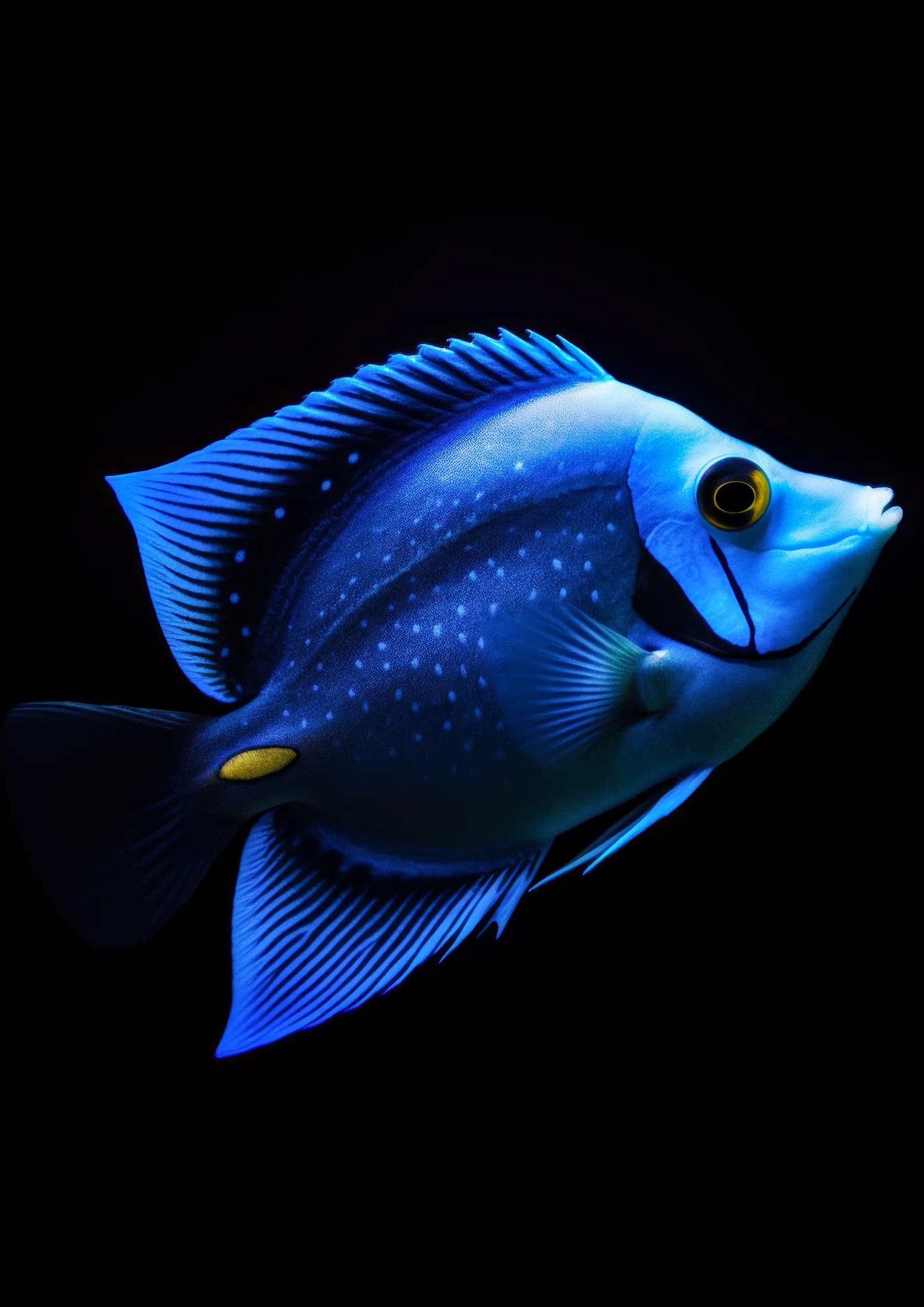 Pez cirujano azul de aletas espinosas