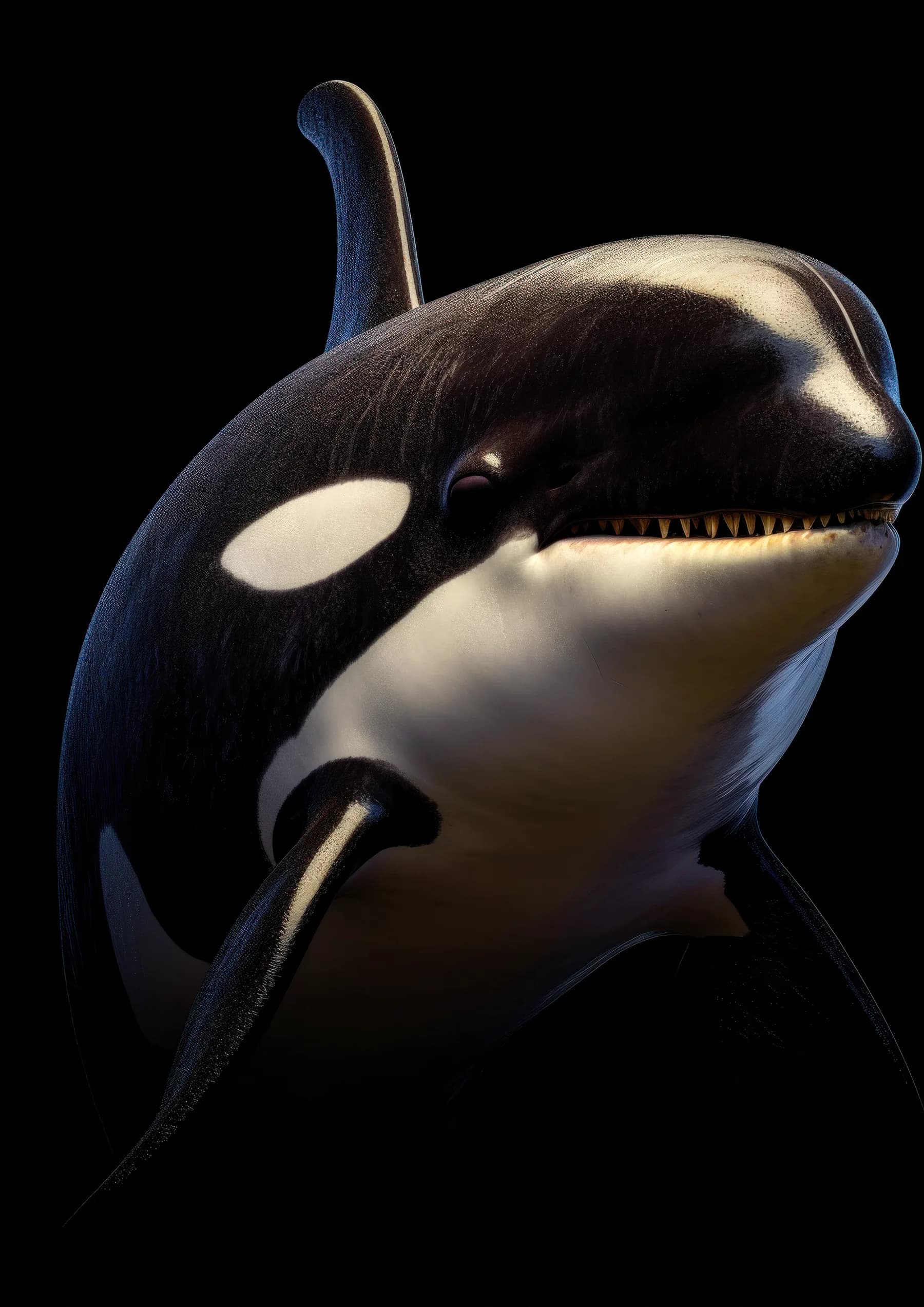 Ballena azul de perfil