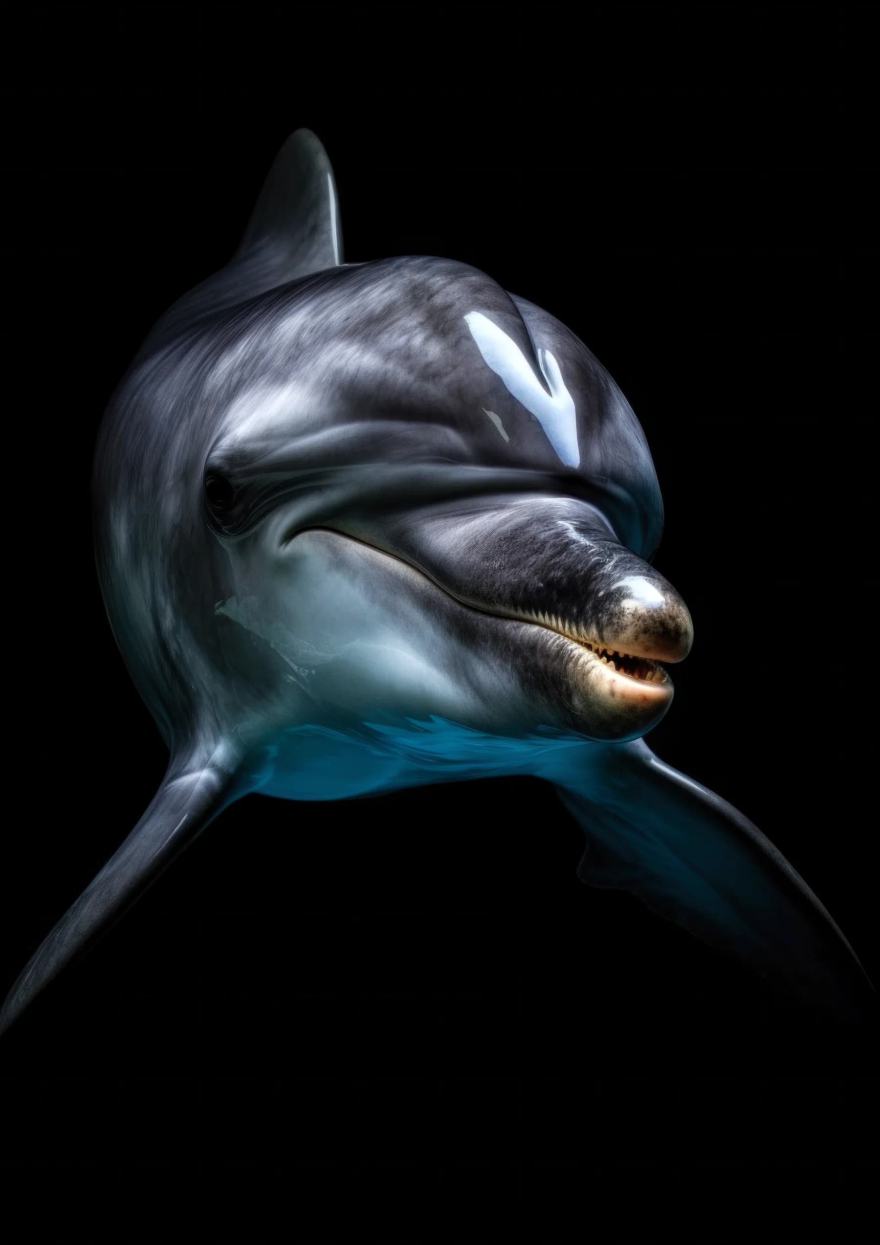 Delfin de frente con sonrisa