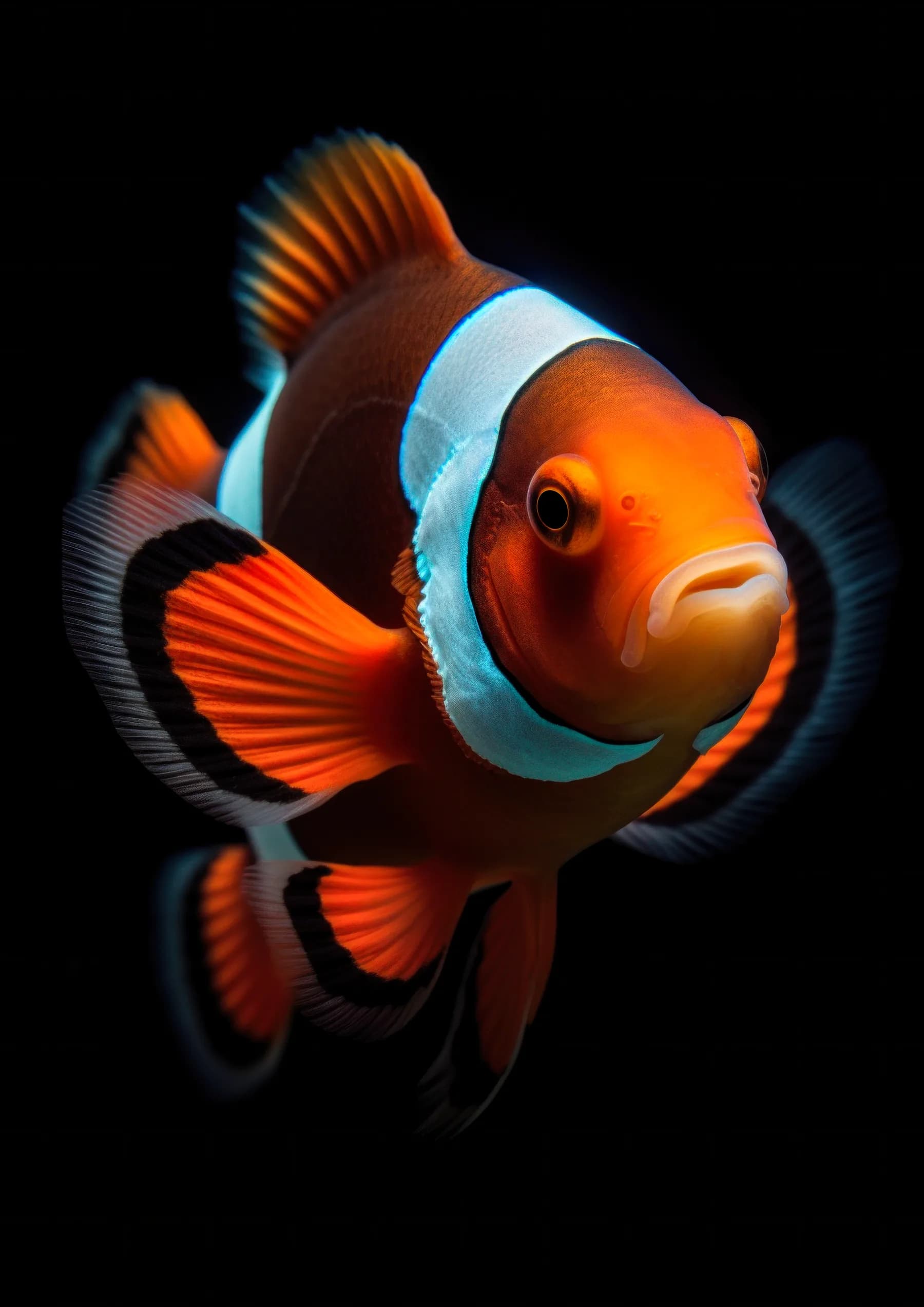 Pez payaso naranja y blanco