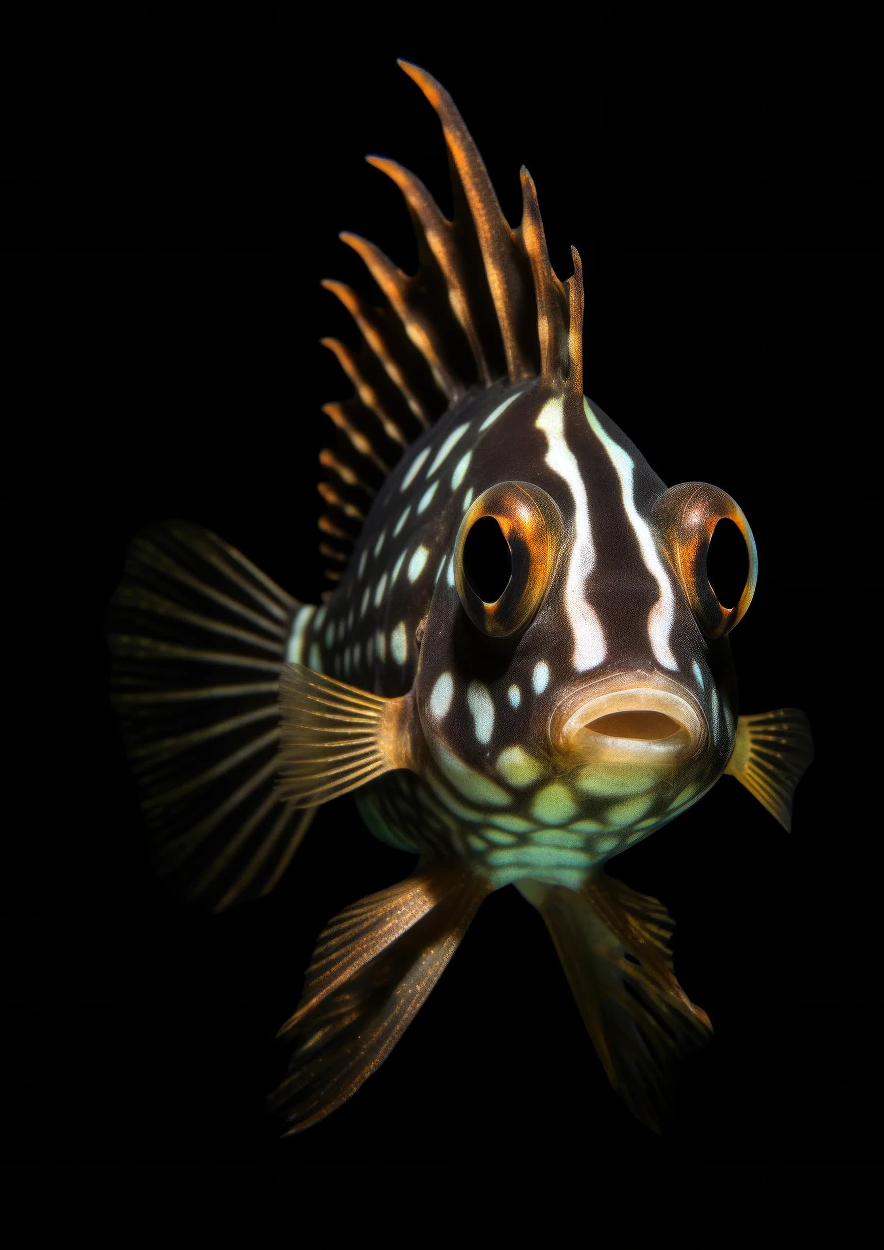 Pez betta rojo y dorado