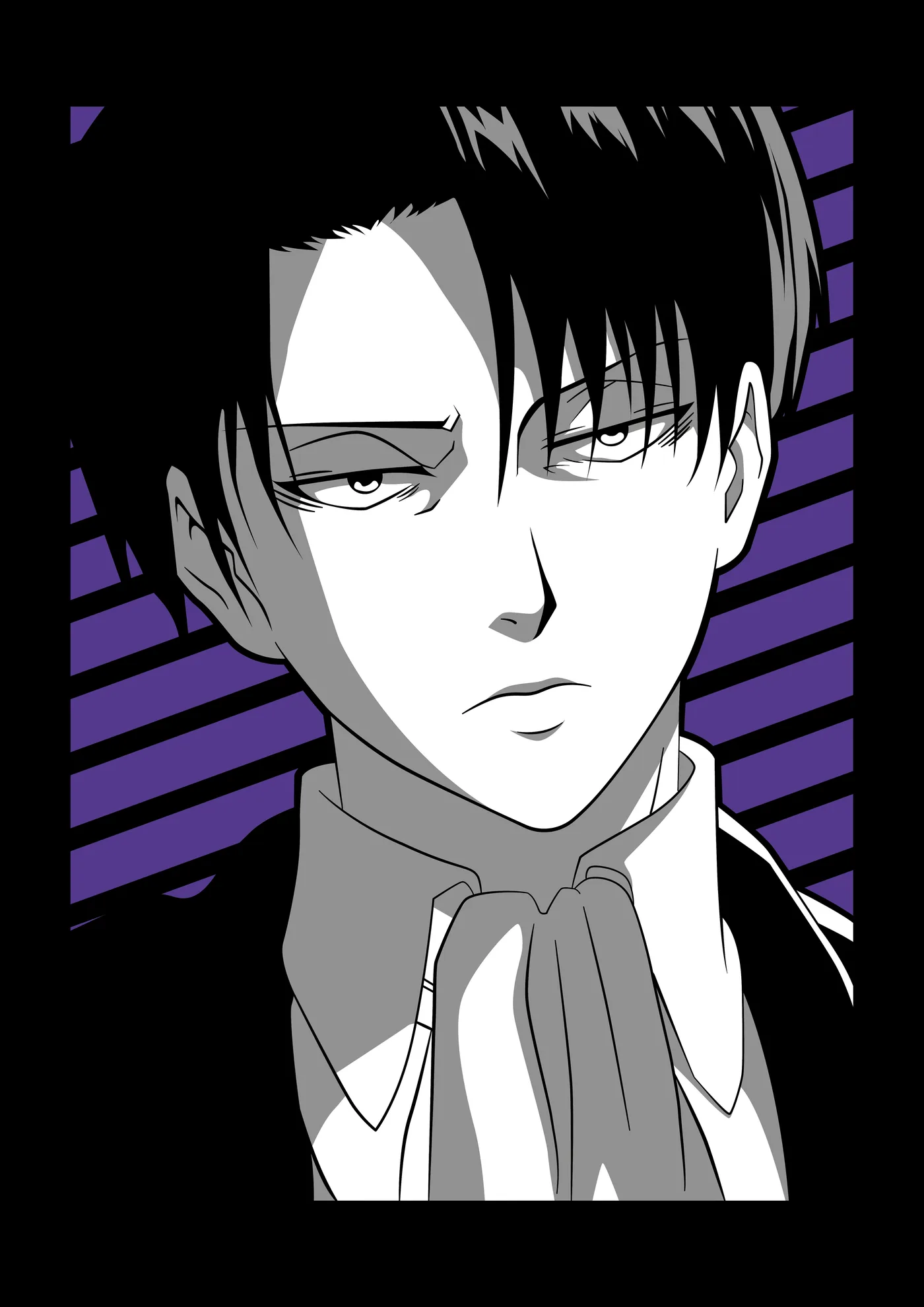 Levi Ackerman Retrato Franjas Moradas