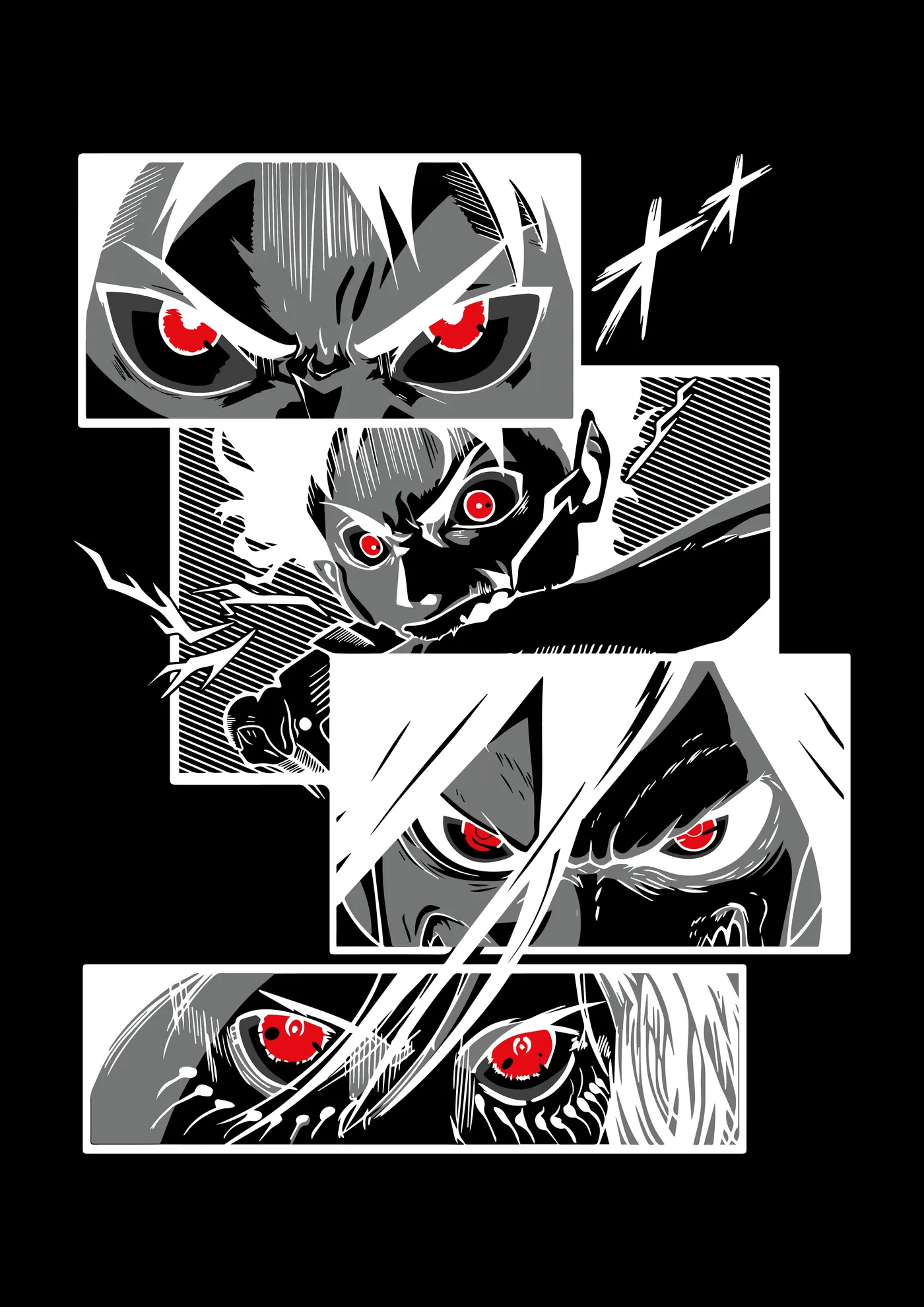 Ojos Rojos Intensos Estilo Manga