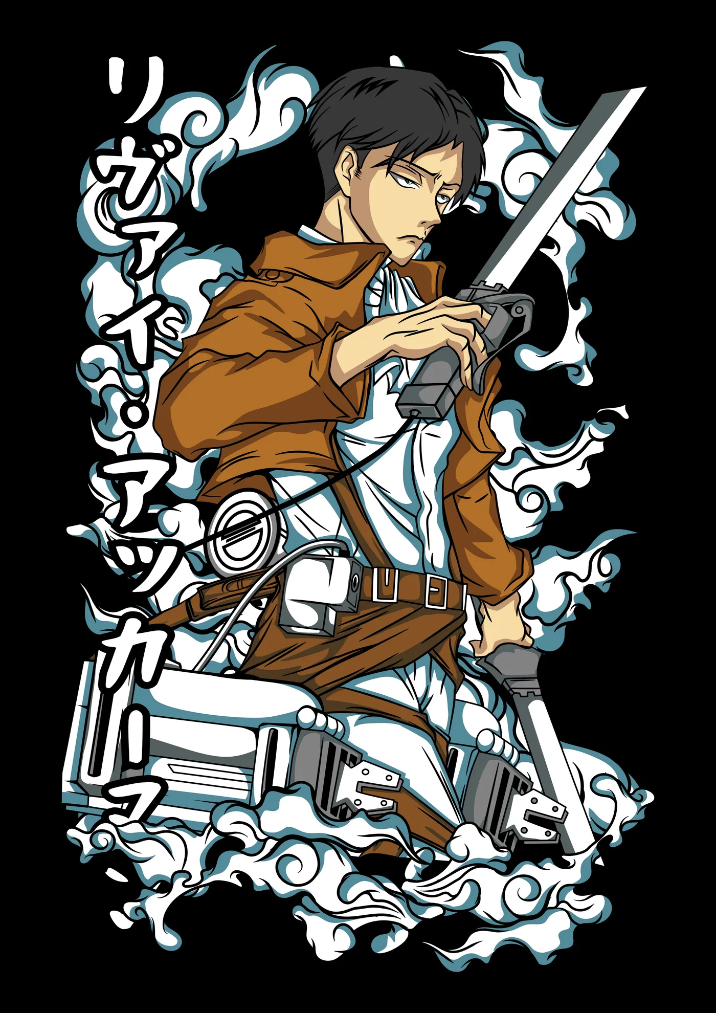 Levi Ackerman con Espadas Humo Azul