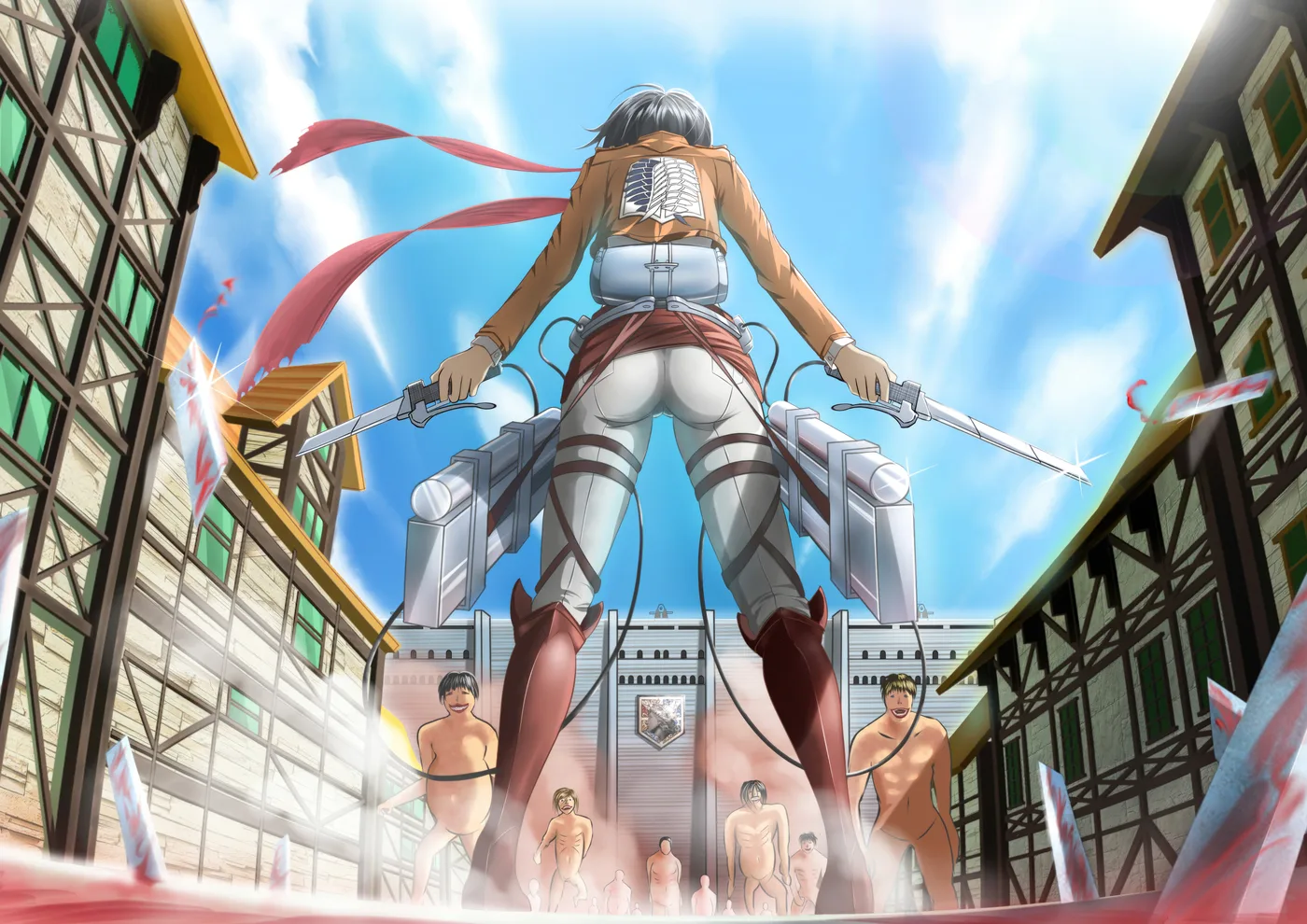 Mikasa Ackerman Escena del Rumbling