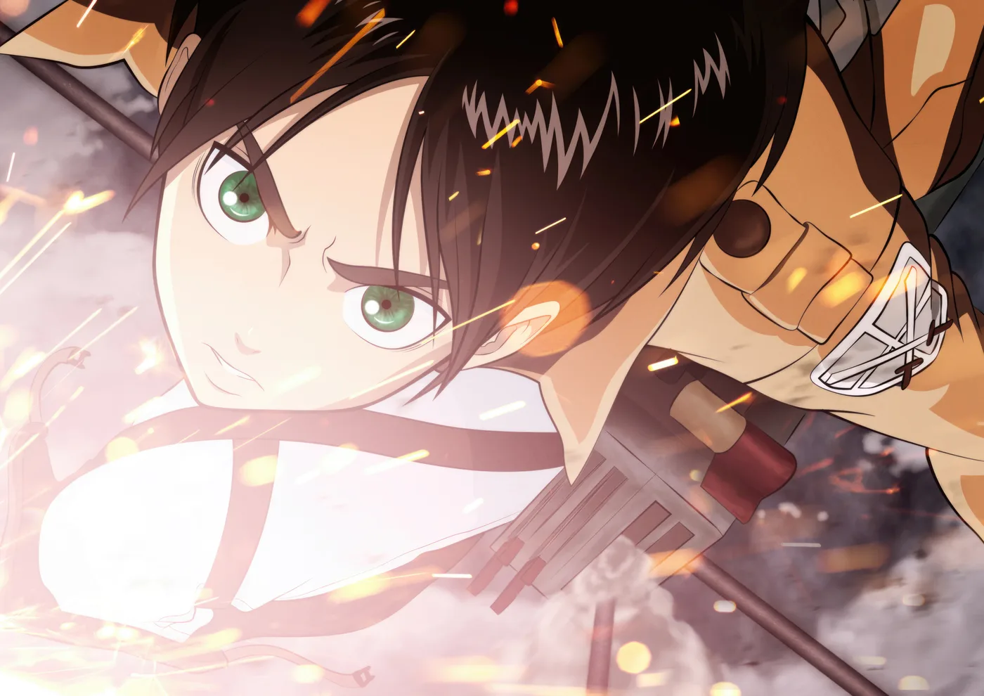Mikasa Ackerman Primer Plano con Chispas