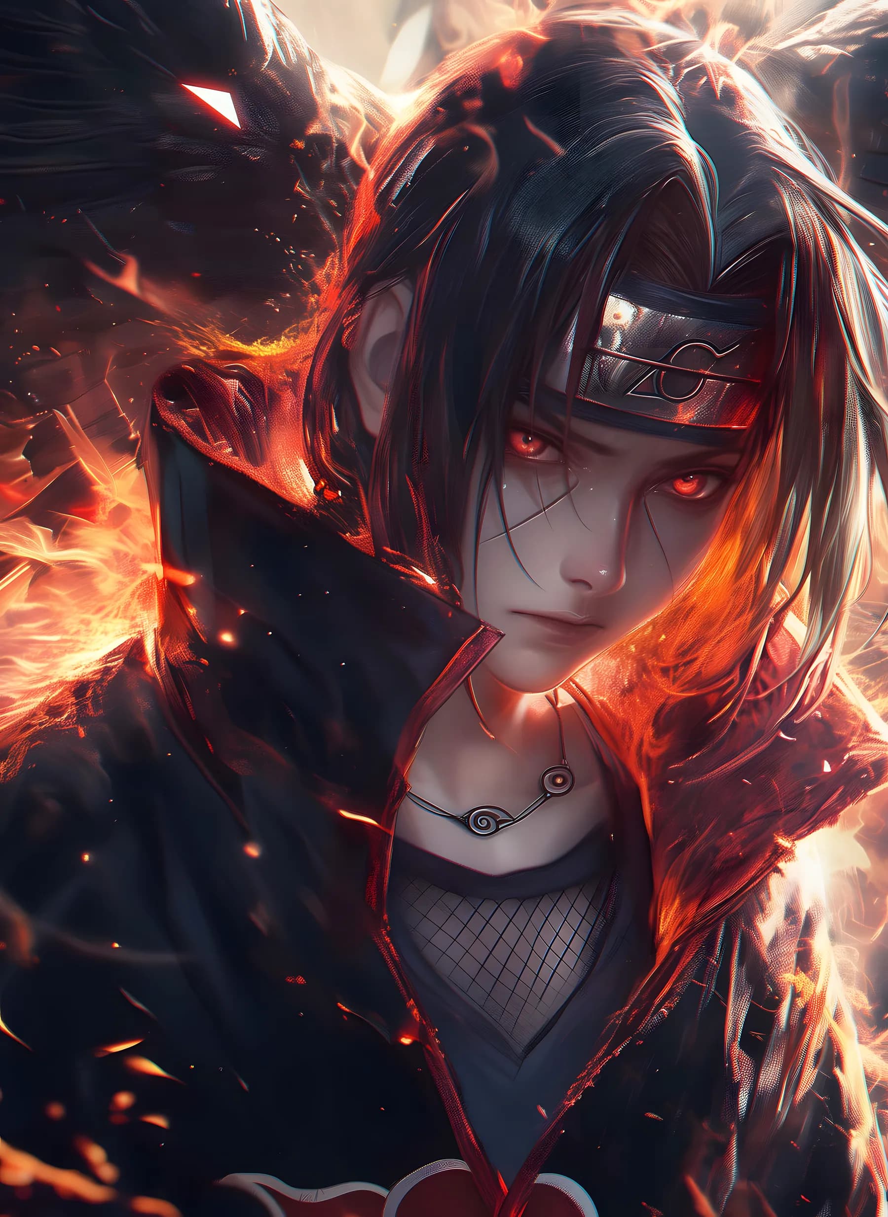 Itachi Uchiha Retrato de Fuego