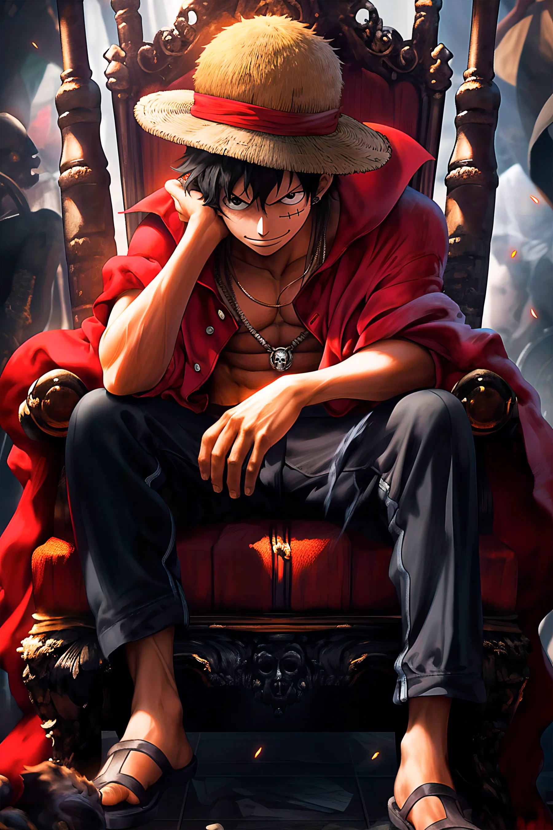 Luffy Rey de los Piratas Trono