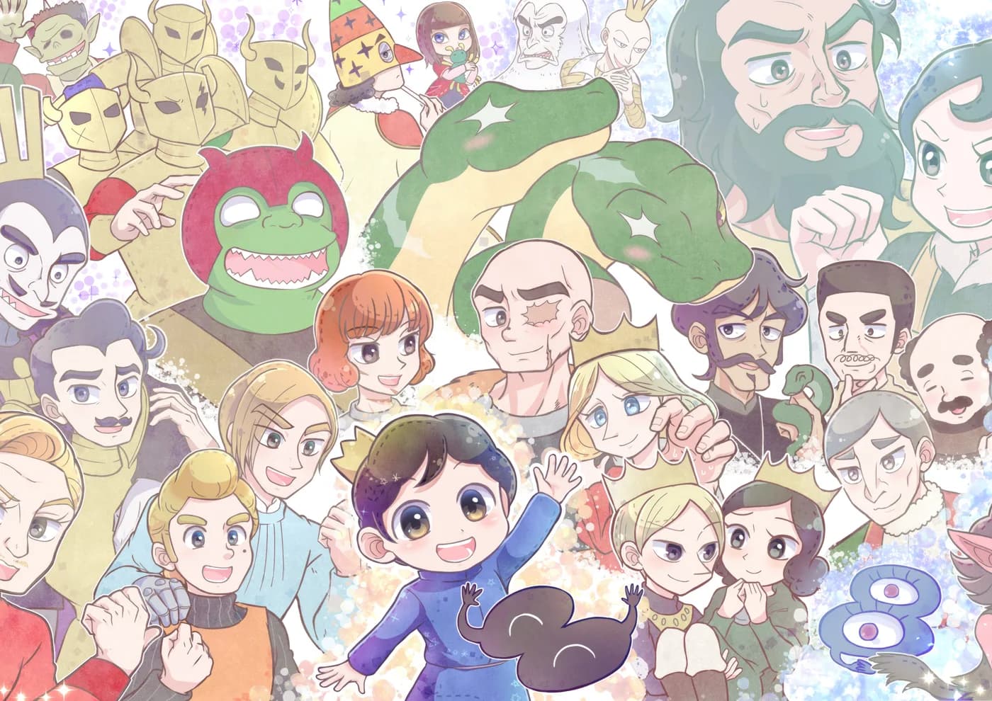Colage Elenco de Personajes Fantasia Isekai