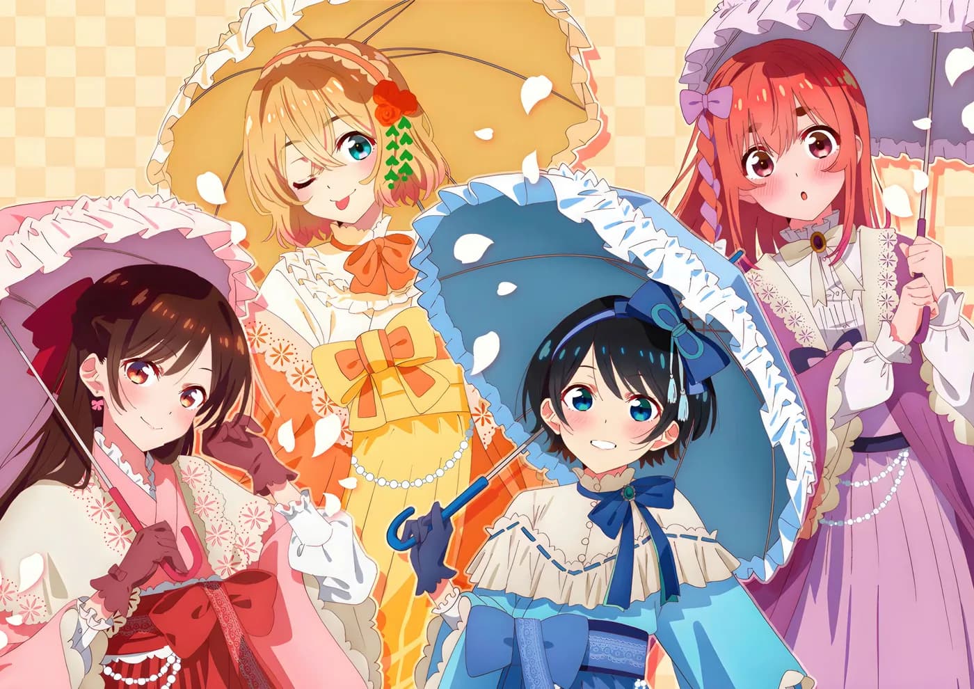 Chicas Anime con Sombrillas Primavera