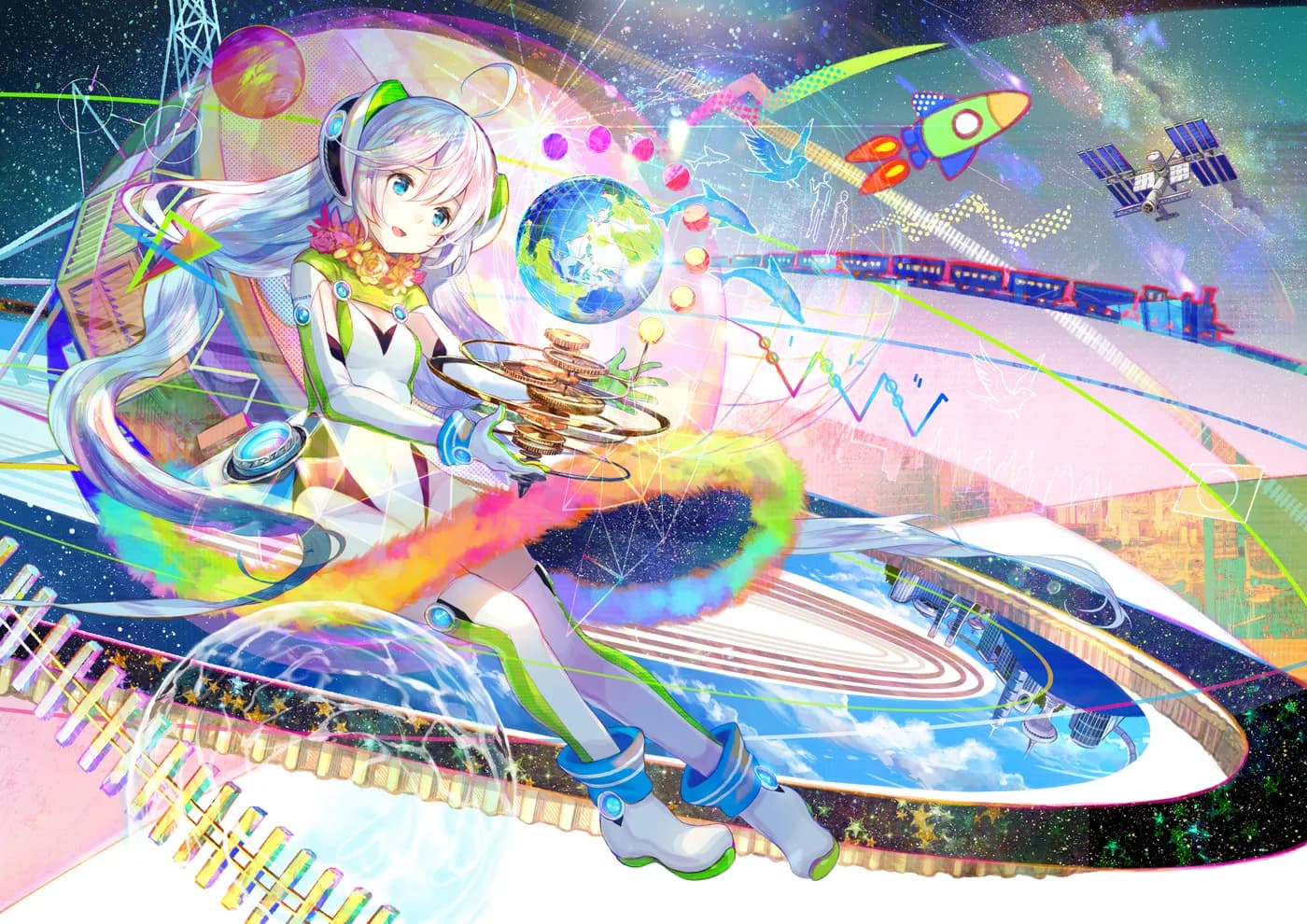 Chica Anime Idol Futurista Espacial