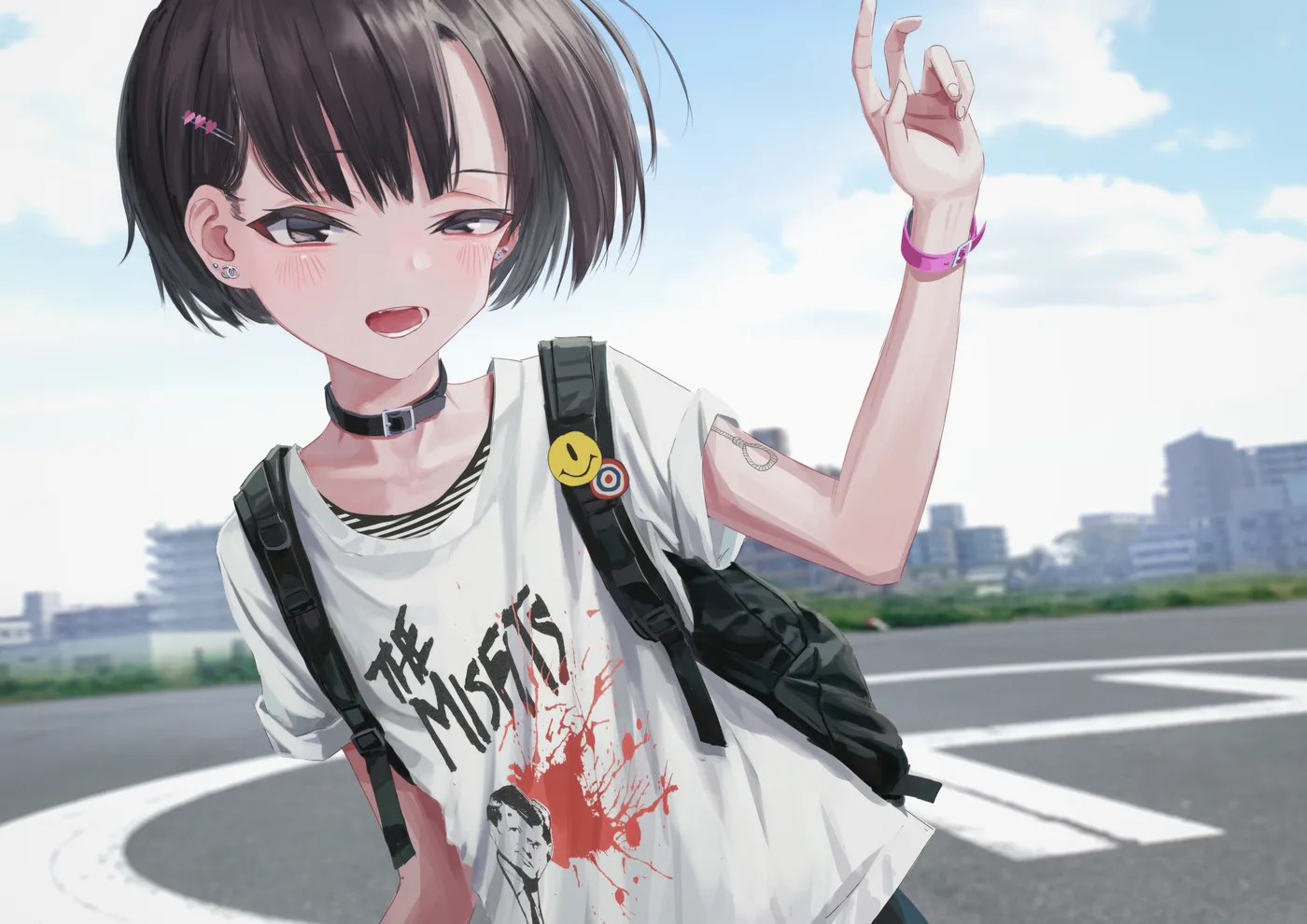 Chica Anime Punk The Misfits